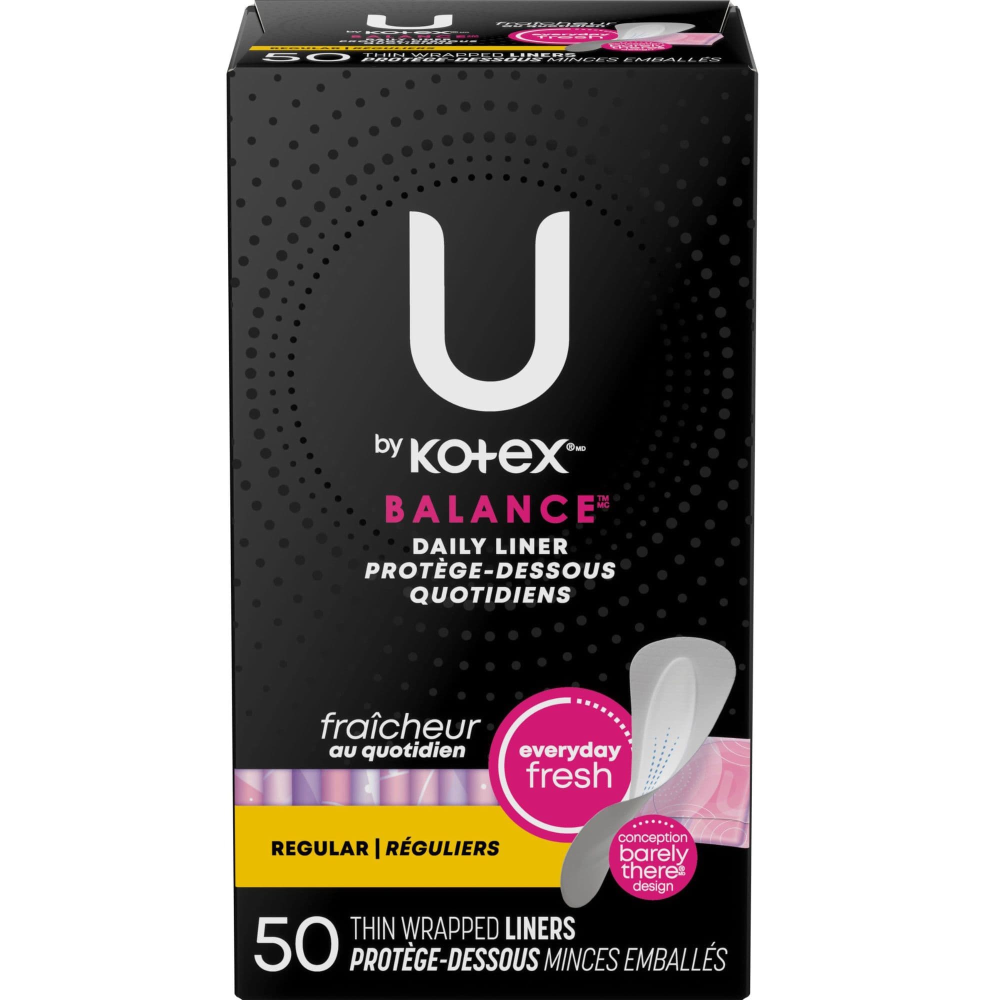 U by Kotex Barely There Panty Liner, Regular Absorbency