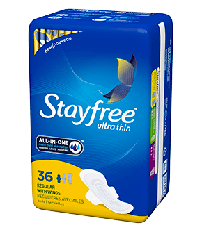 Stayfree Ultra Thin Pads with Wings, Regular Absorbency
