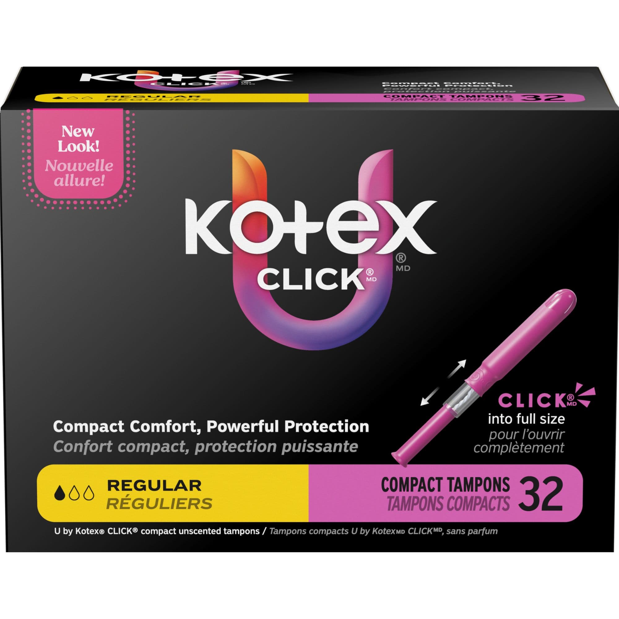 U by Kotex Click Compact Tampons, Regular Absorbency