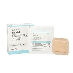Cardinal Health Kendall Silicone Bordered 5-Layer Foam Dressing, 4 X 4"