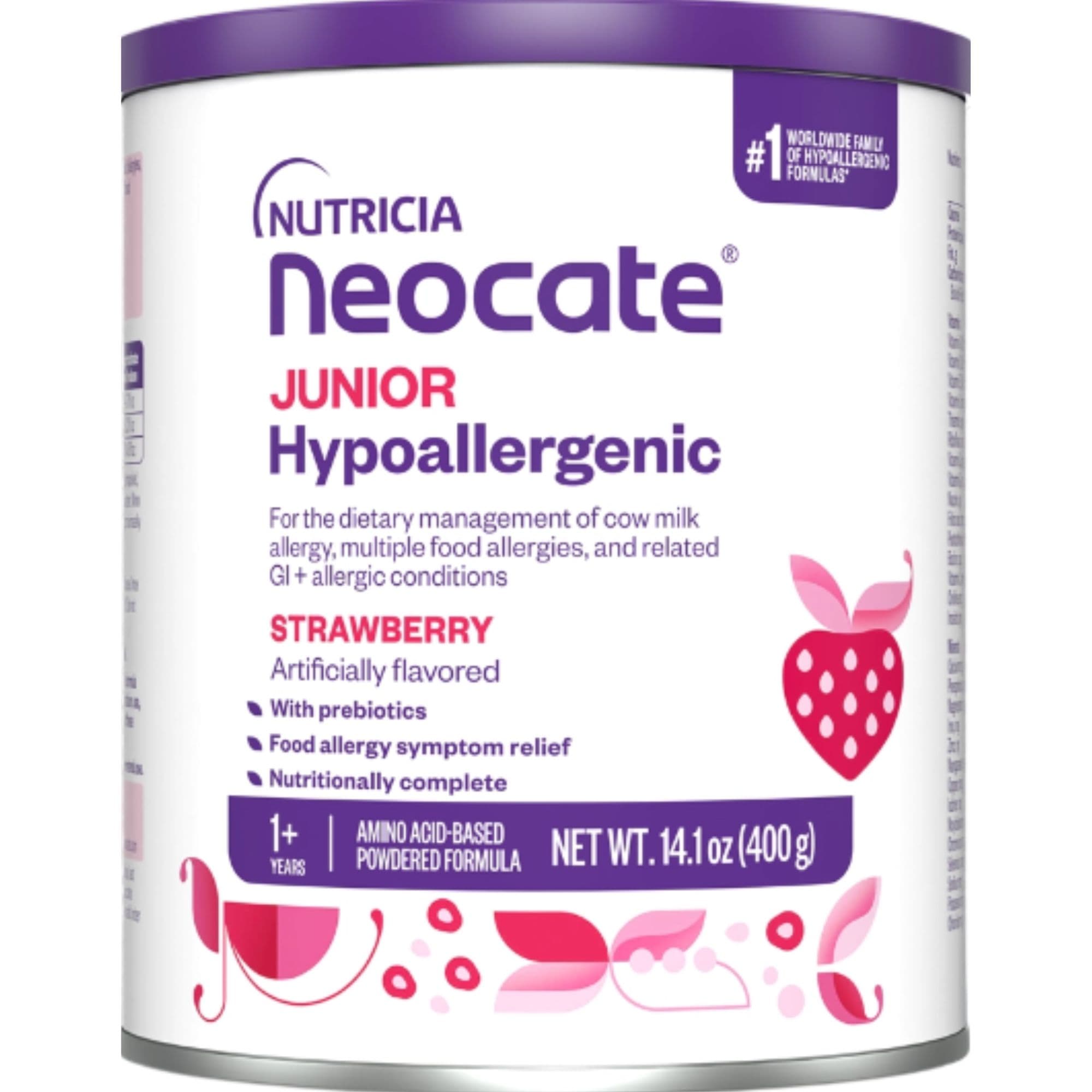 Neocate Junior Amino-Acid Based Nutritionally Complete Powdered Formula, Strawberry, 14.1 oz.