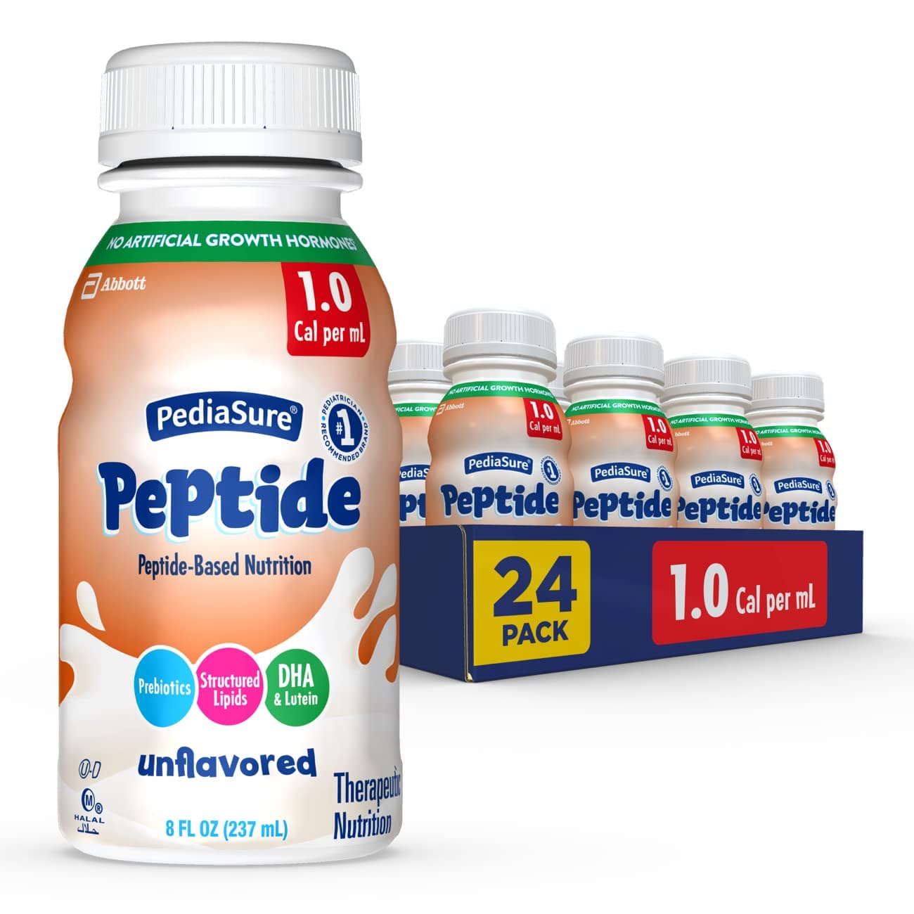 PediaSure Peptide 1.0 Peptide-Based Nutrition Oral Supplement & Tube Feeding Formula, Unflavored, 8 oz.