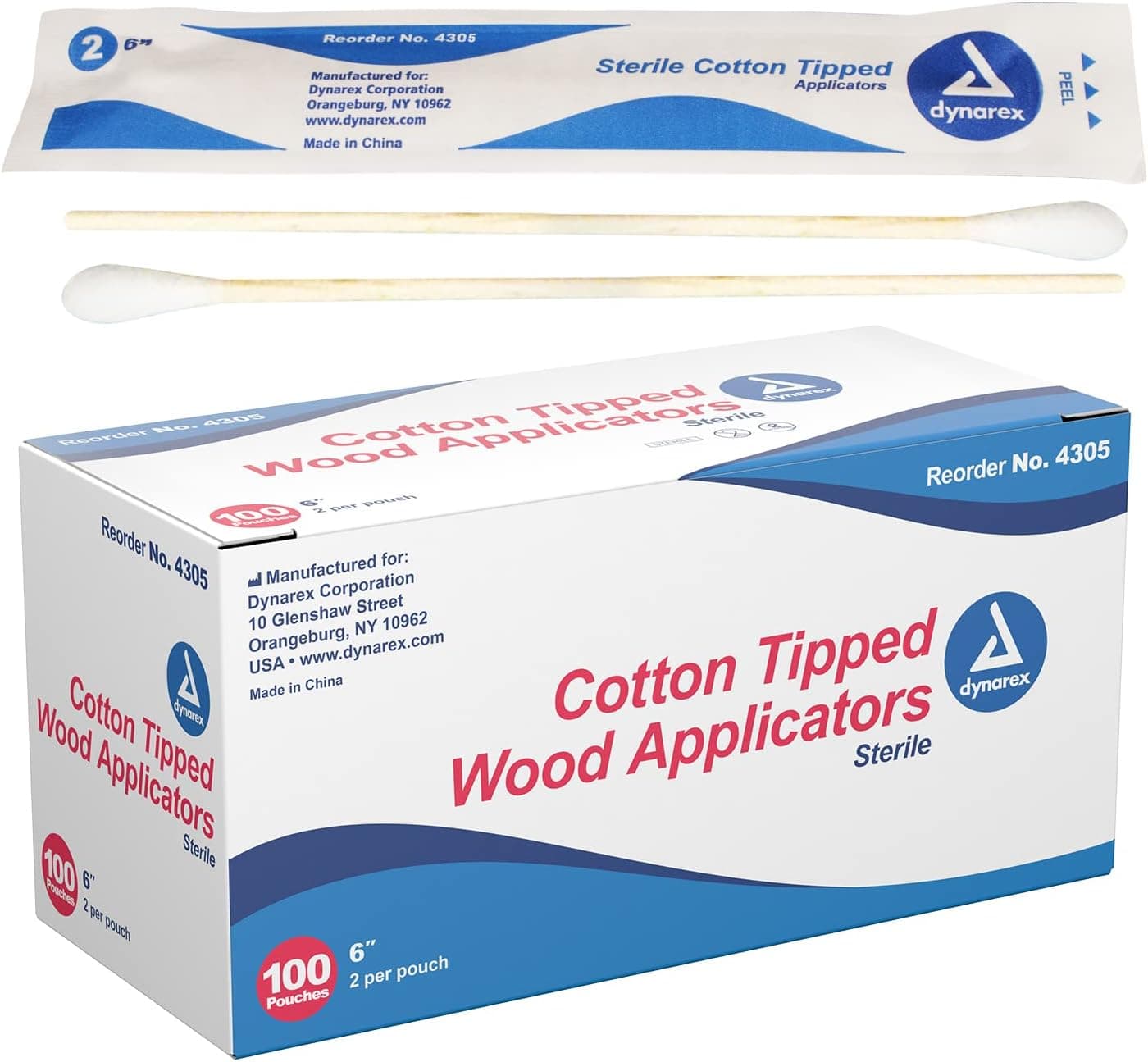 Dynarex Cotton Tipped Applicator with Wood Shaft