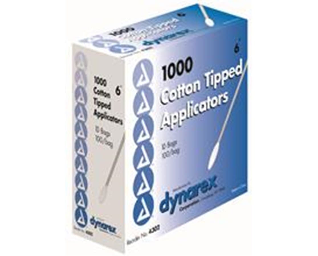 Dynarex Cotton Tipped Applicator, Non-Sterile, 6"