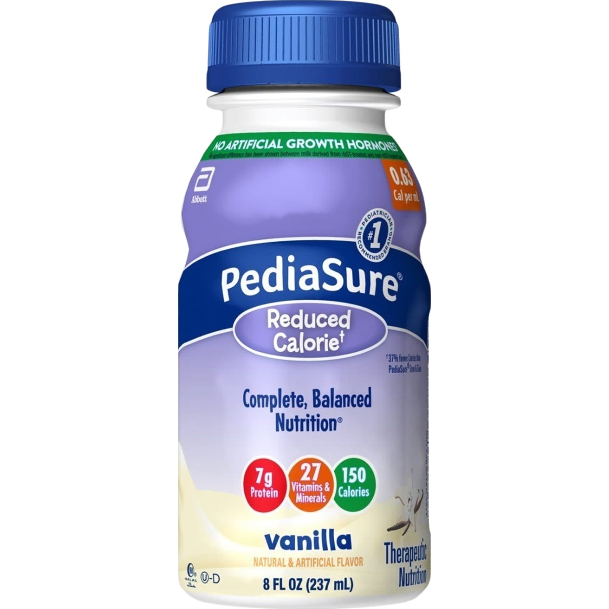 PediaSure Reduced Calorie Pediatric Oral Supplement, Tube Feeding Formula, Vanilla Flavor, 8 oz.