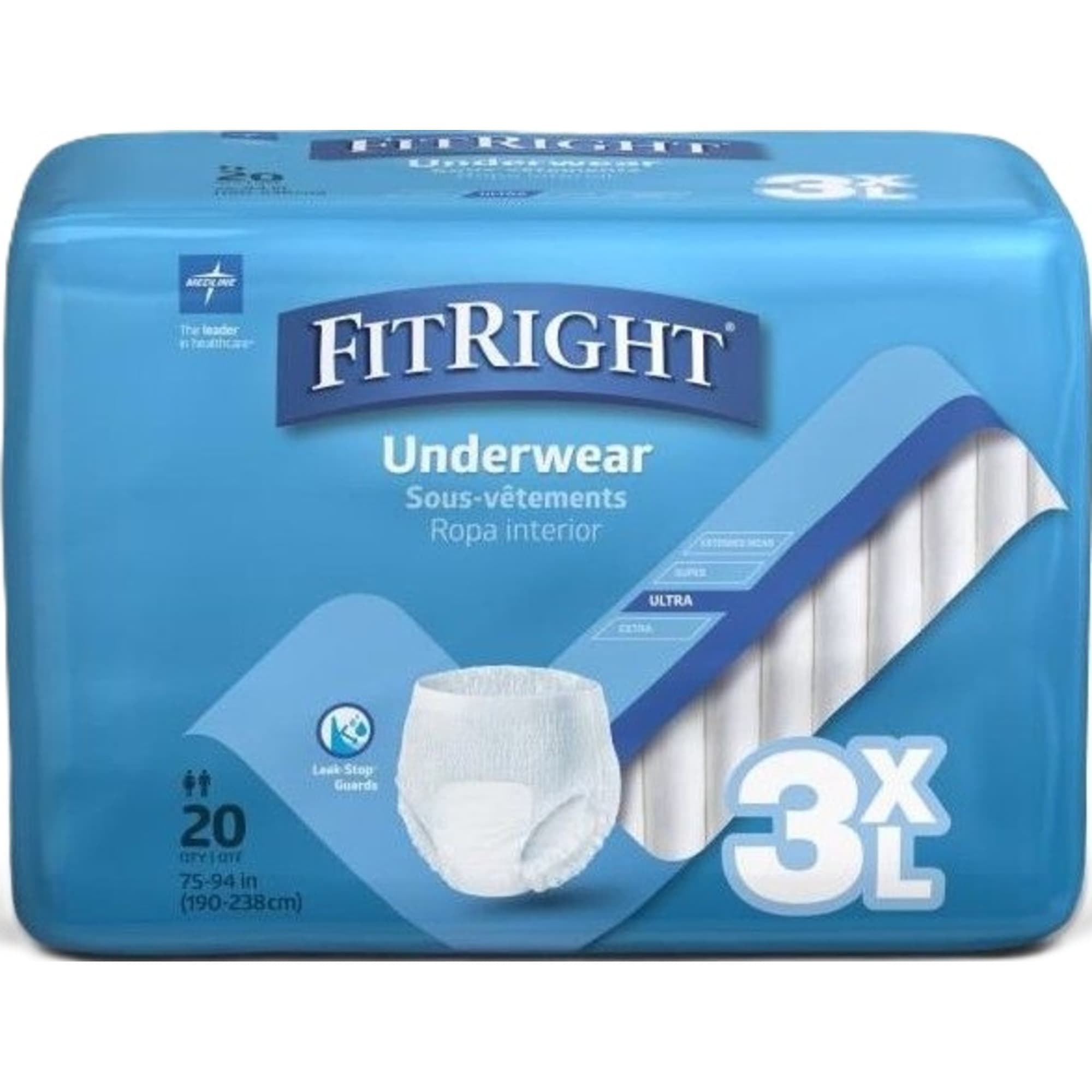 FitRight Ultra Protective Adult Incontinence Pull-Up Underwear, Heavy Absorbency