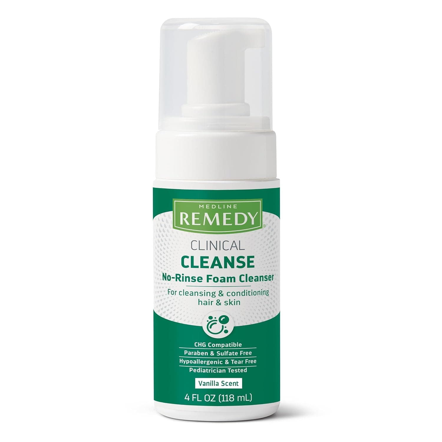 Medline Remedy Clinical No-Rinse Foam Cleanser, Pump Bottle