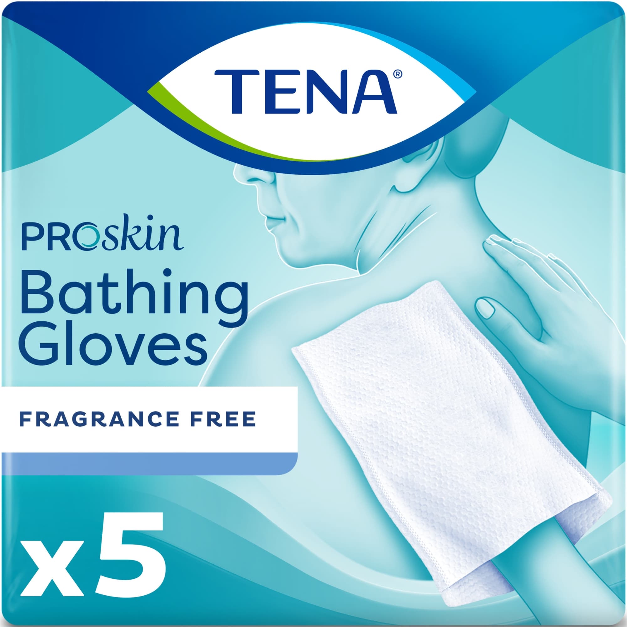 TENA ProSkin Unscented Disposable Bathing Glove Wipes