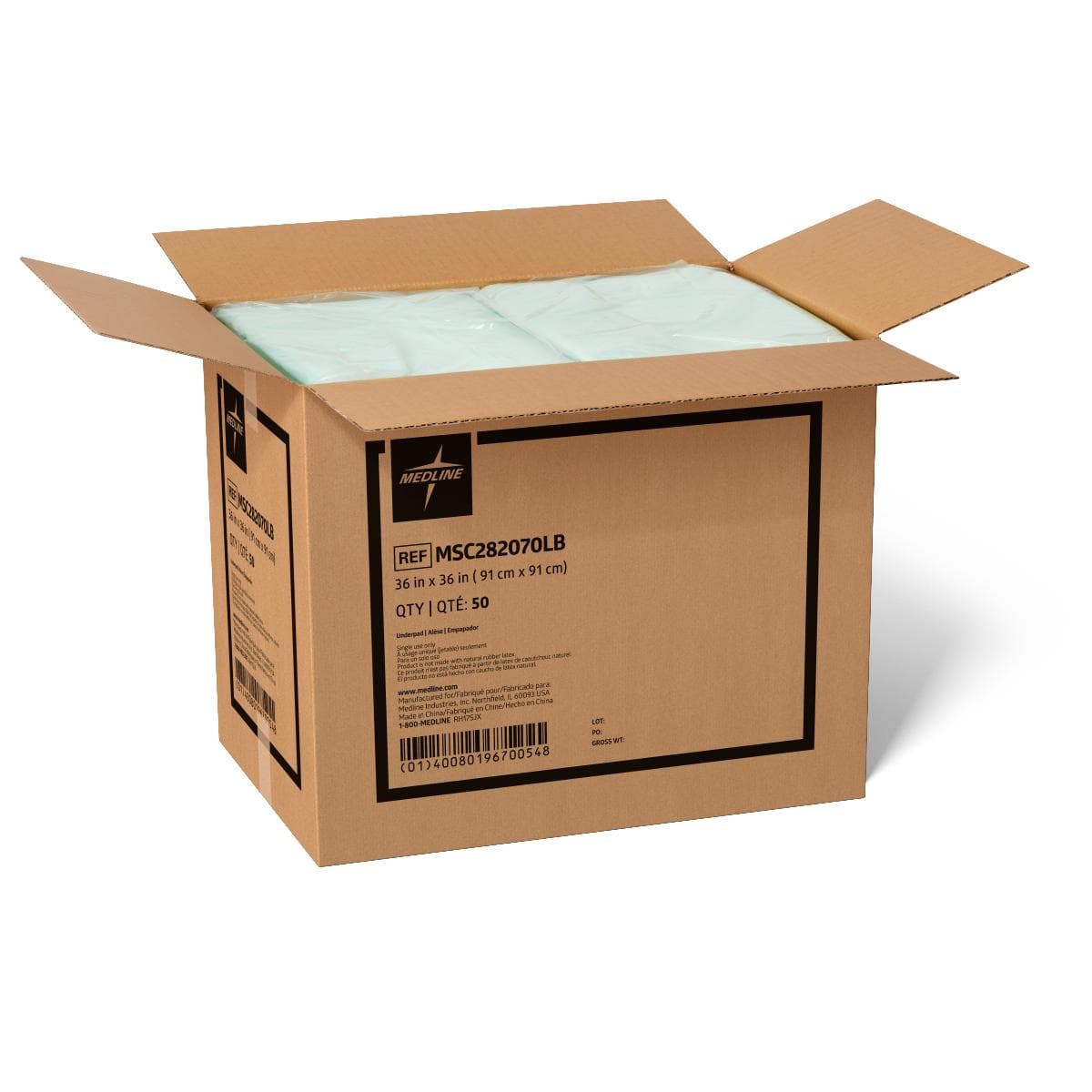 Medline Deluxe Disposable Quilted Underpads, Heavy Absorbency
