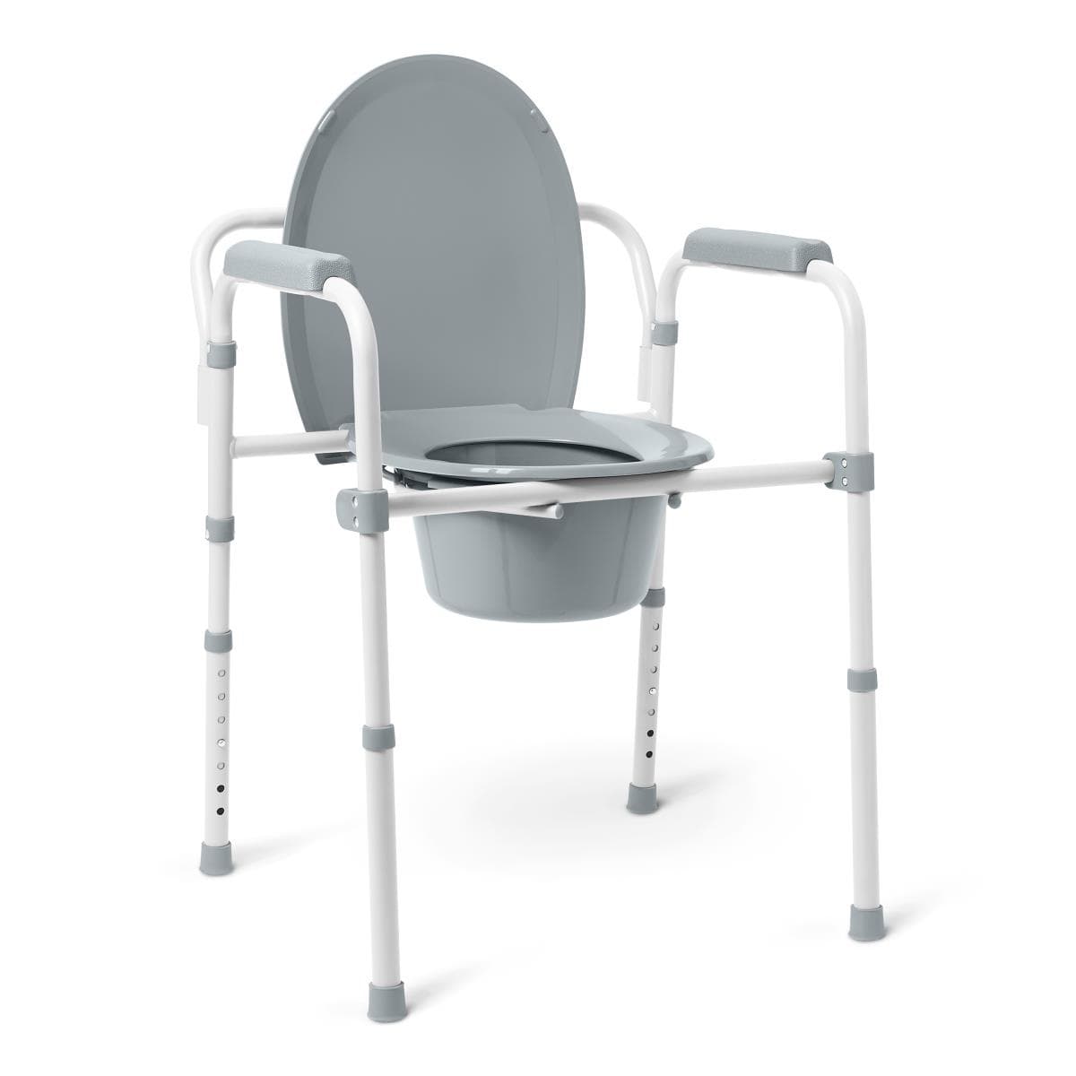 Medline 3-in-1 Steel Elongated Folding Commode