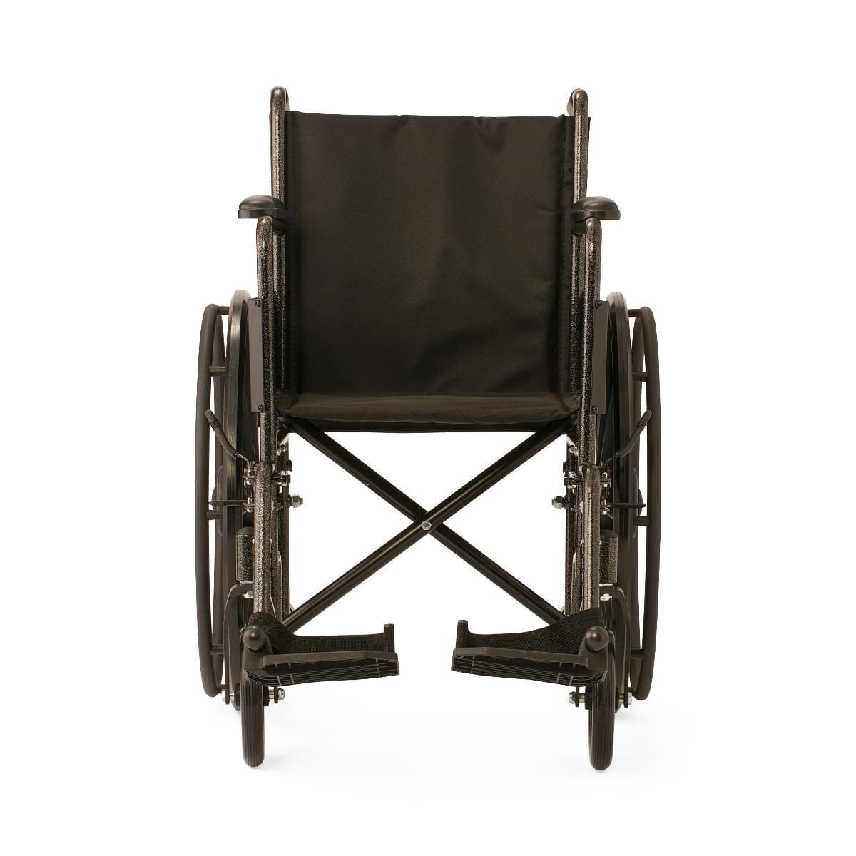Medline K1 Wheelchair, Full-Length Permanent Arms, Swing-Away Foot Rests, 18"