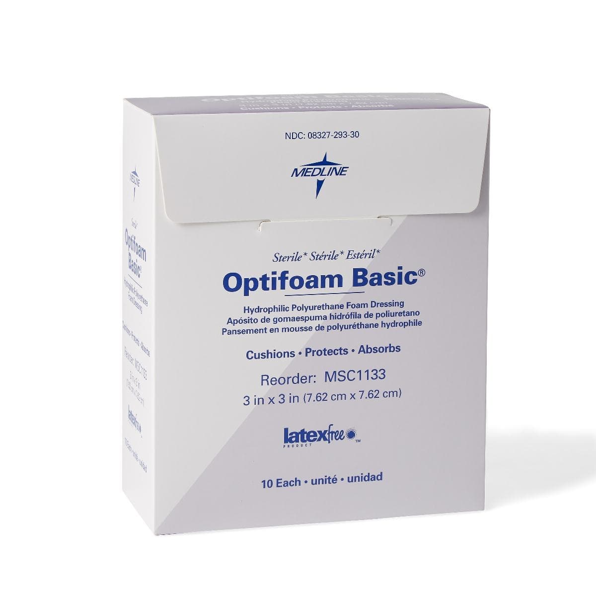 Medline Optifoam Basic Hydrophilic Polyurethane Foam Dressing