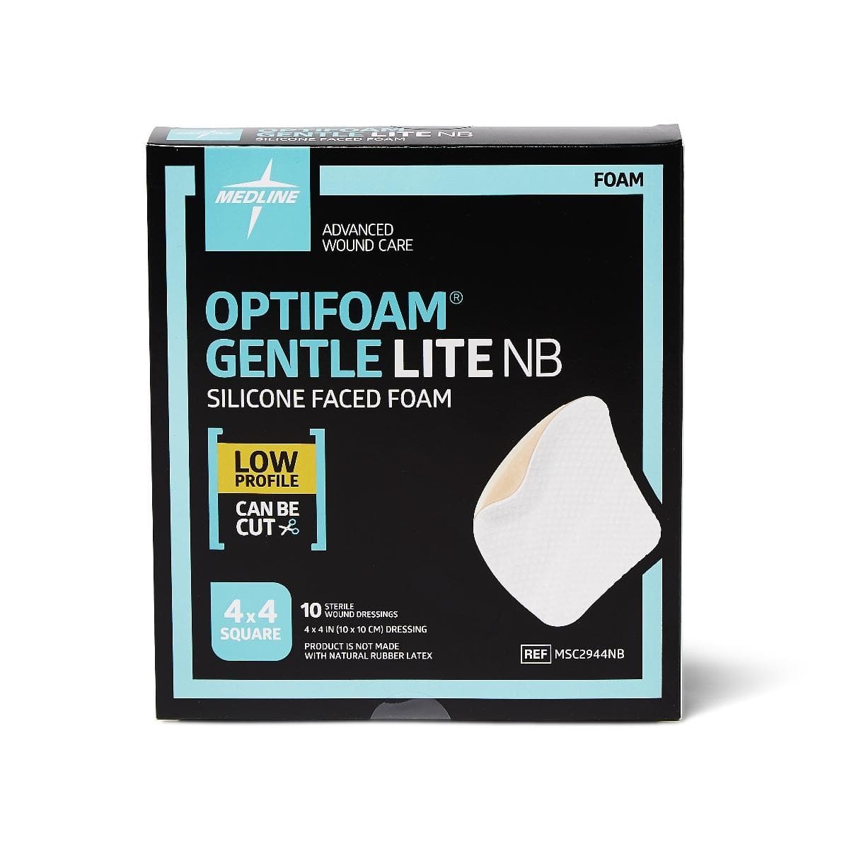Medline Optifoam Gentle Lite No Border Foam Dressing