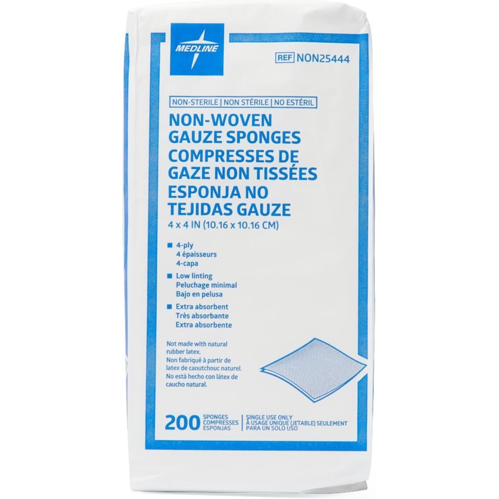 Medline Non-Woven 4-Ply Gauze Sponges, Non-Sterile