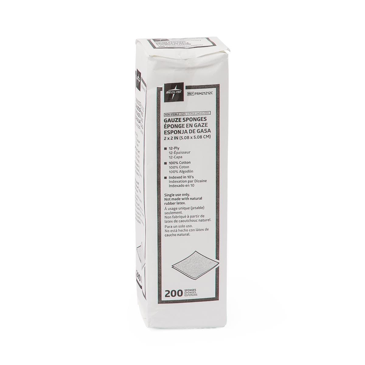 Medline Woven Cotton 12-Ply Gauze Sponges, Non-Sterile