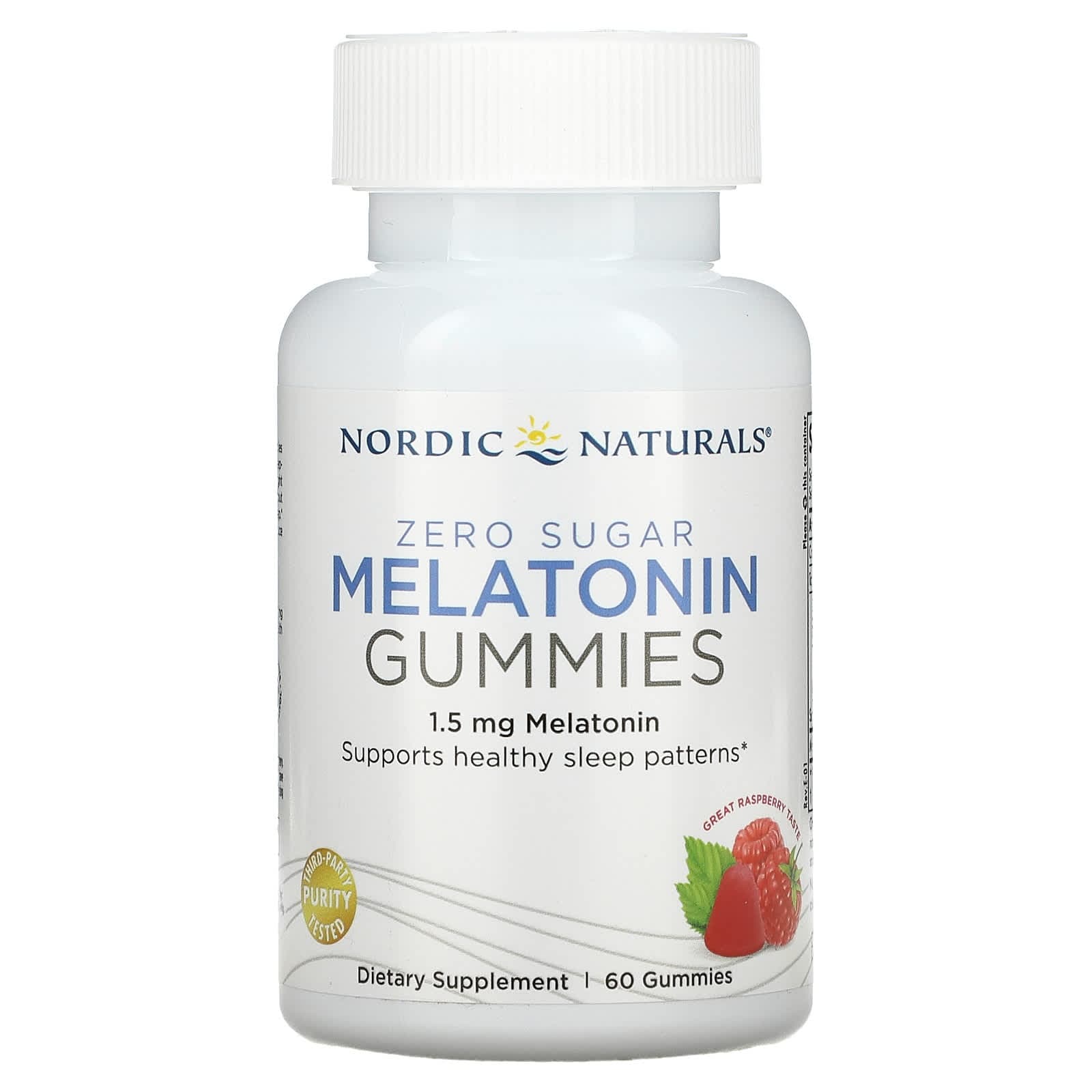 Nordic Naturals Zero Sugar Melatonin Gummies, Raspberry Flavor