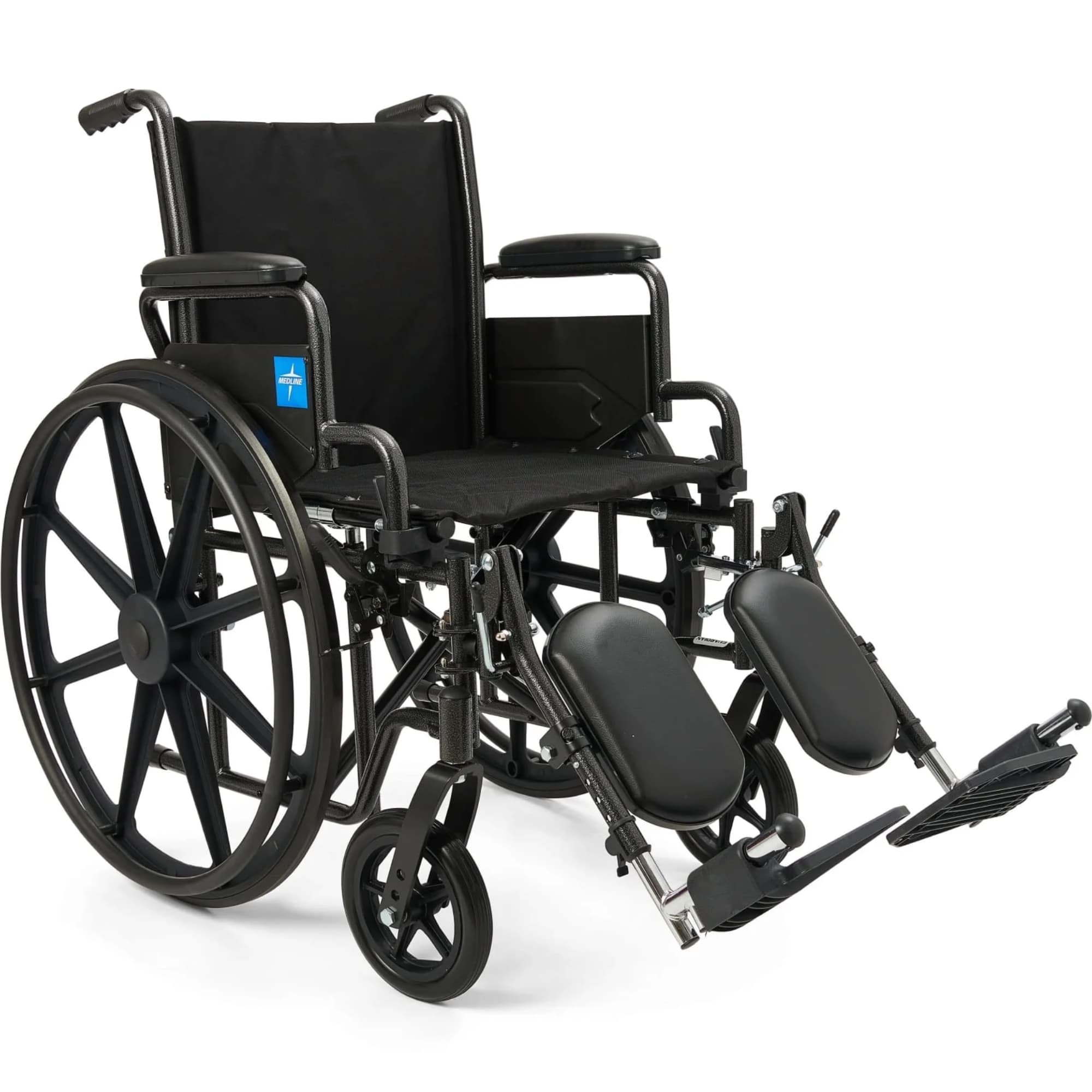 Medline K1 Basic Wheelchair, Swing Back Desk-Length Arms, Elevating Leg Rests