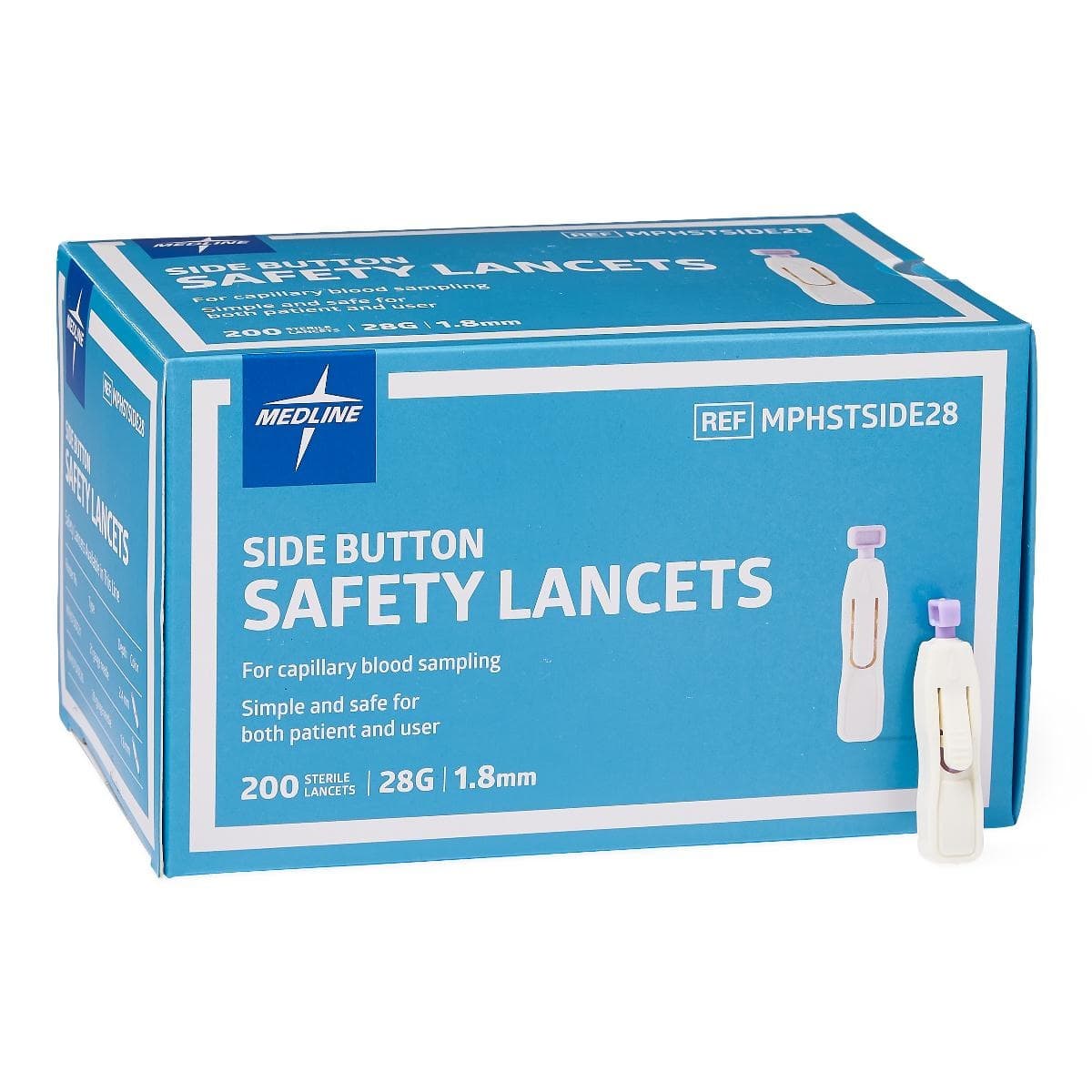 Medline Side Button Activated Safety Lancets