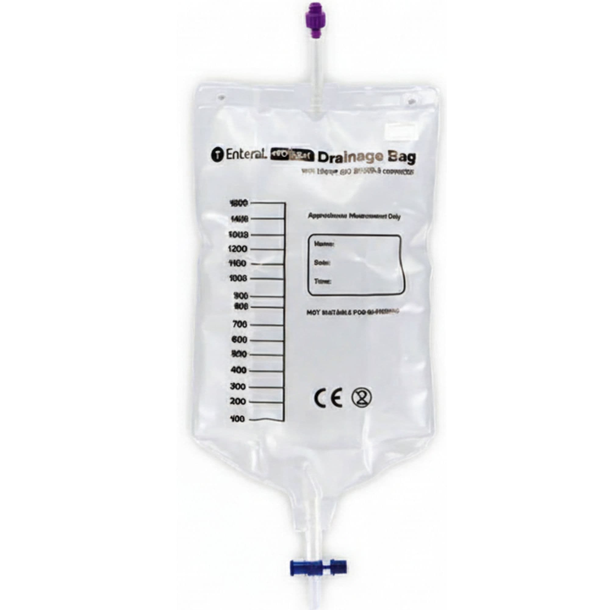 Enteral PVC Drainage Bag with ENFit Connector without Tubing