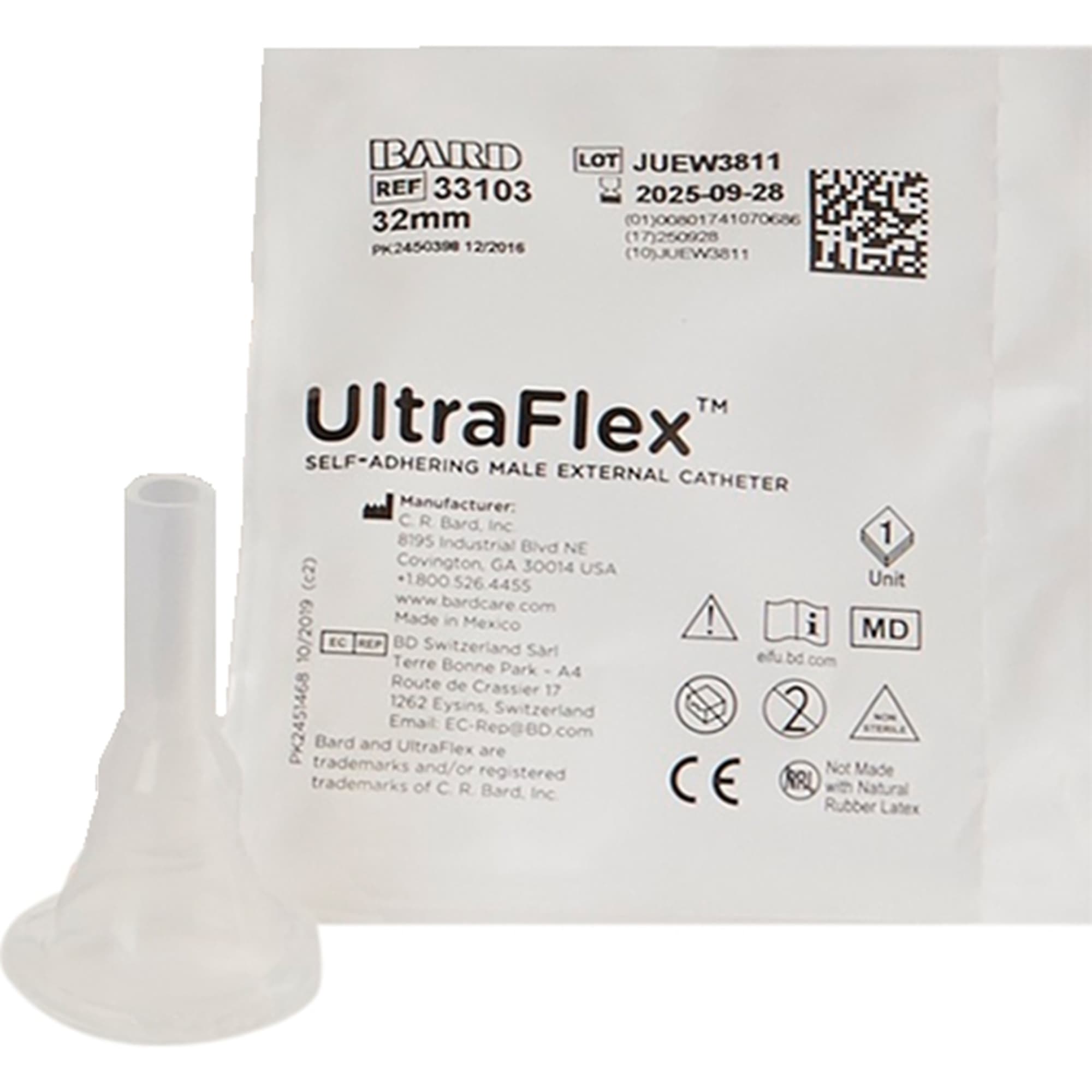 Bard UltraFlex Self-Adhering Seal Male External Catheter