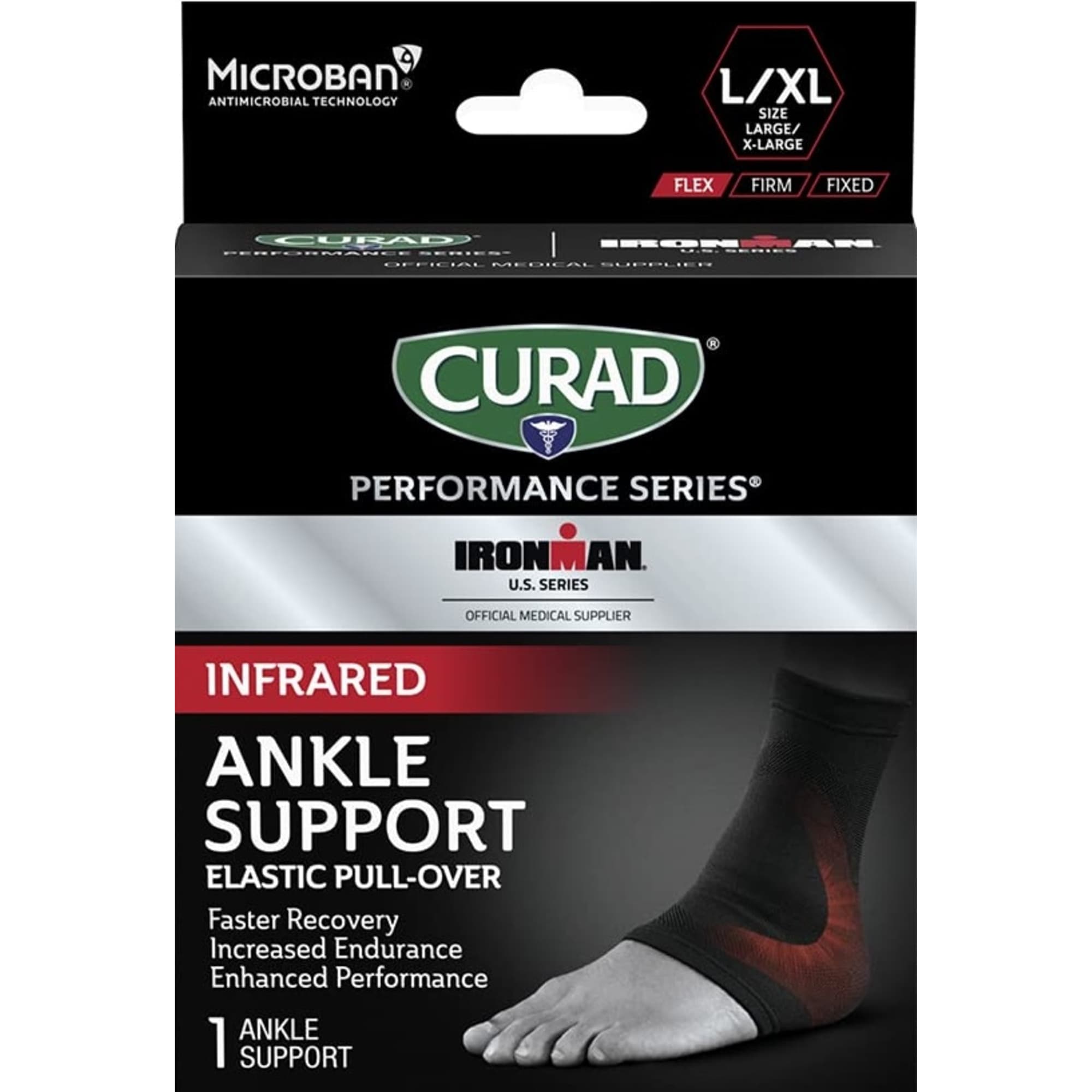 CURAD Performance Series IRONMAN Infrared Elastic Pull Over Ankle Support