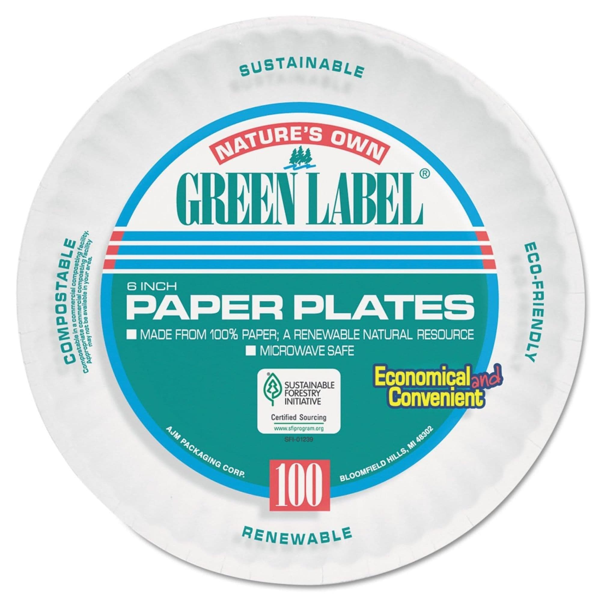 AJM Green Label Paper Plate