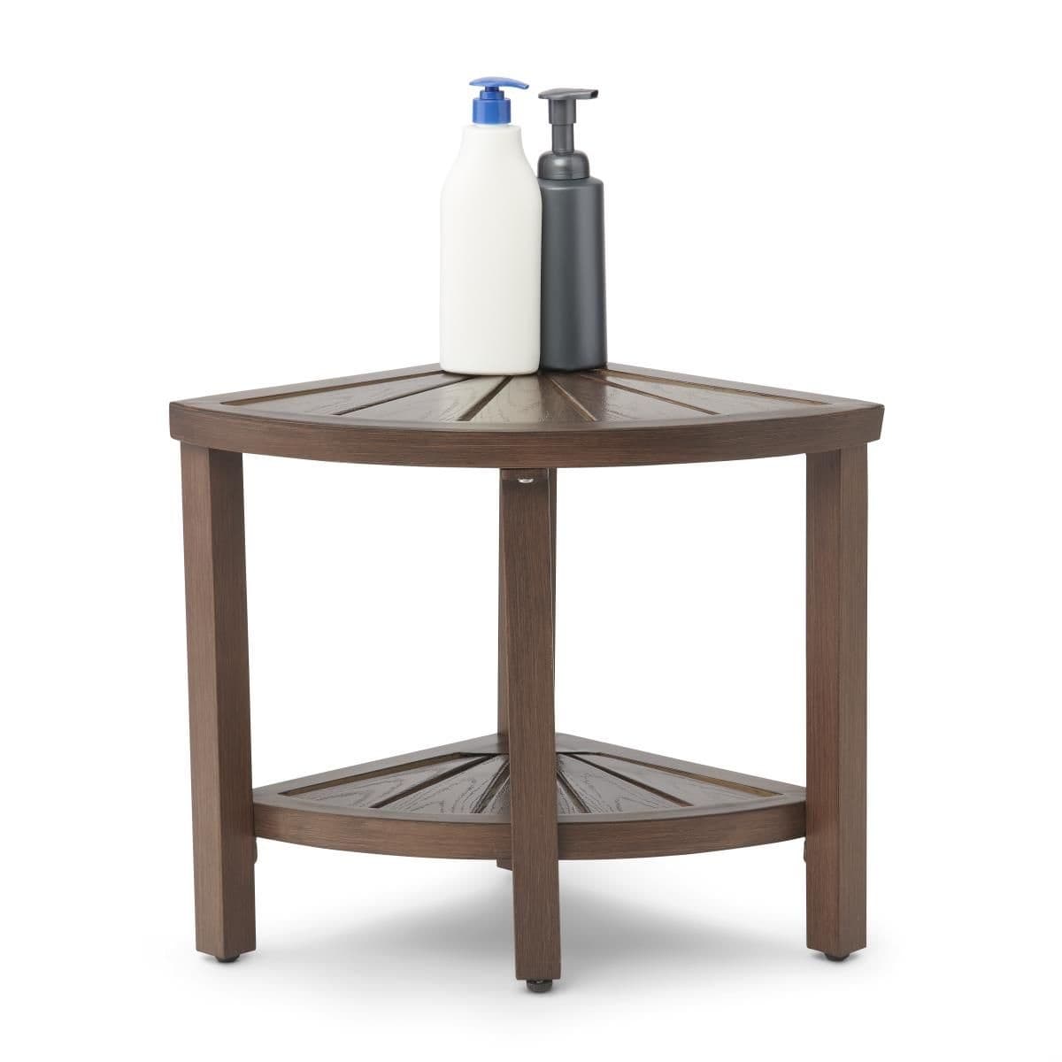 Medline Corner Aluminum and Faux Wood Bath Bench