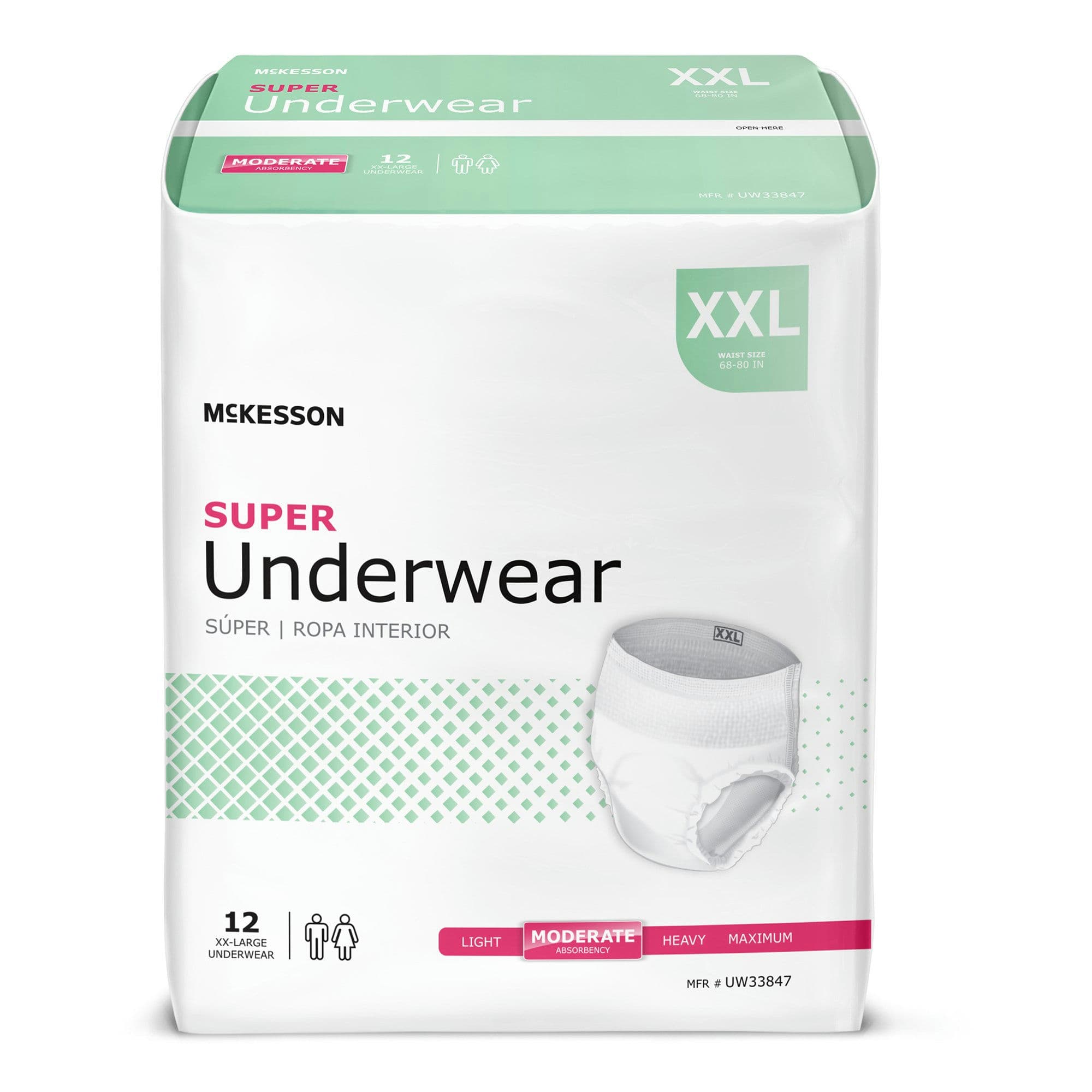 McKesson Super Adult Incontinence Pull-Up Underwear Moderate Absorbency, 2XL