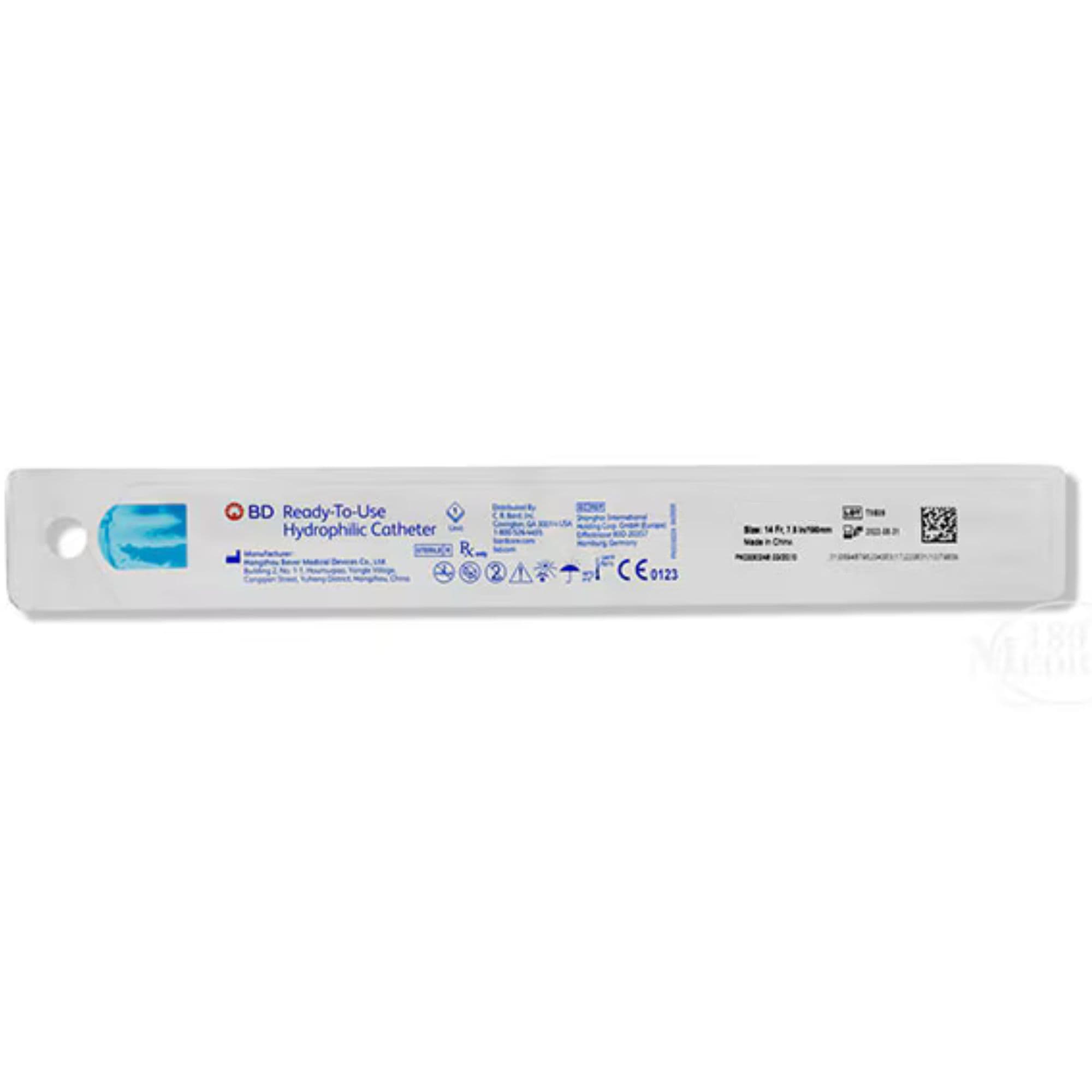 Bard Ready-To-Use Male Intermittent Coude Tip Catheter, 16" Length