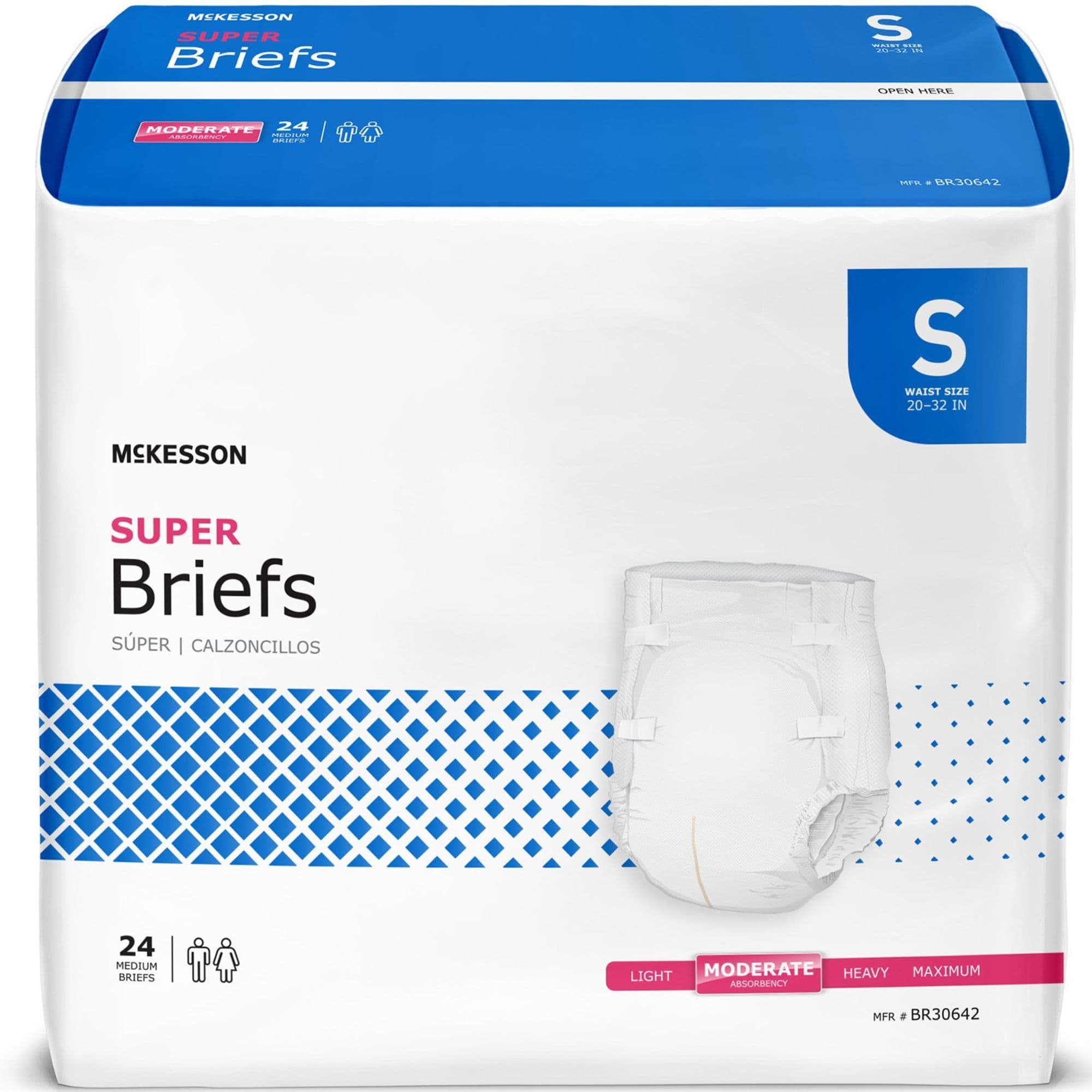 McKesson Super Brief Adult Diapers with Tabs, Moderate Absorbency