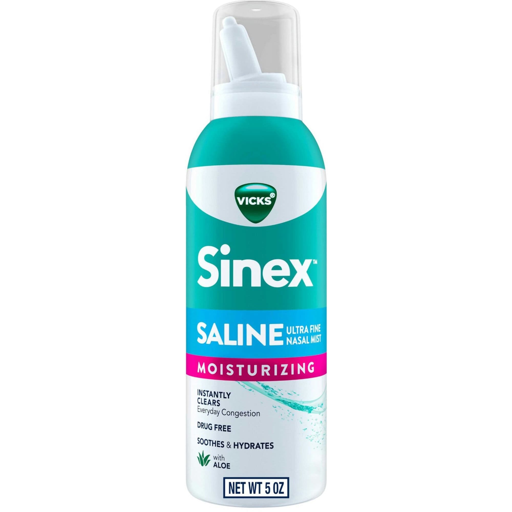 Vicks Moisturizing Sinex Saline Ultra Fine Nasal Mist with Aloe