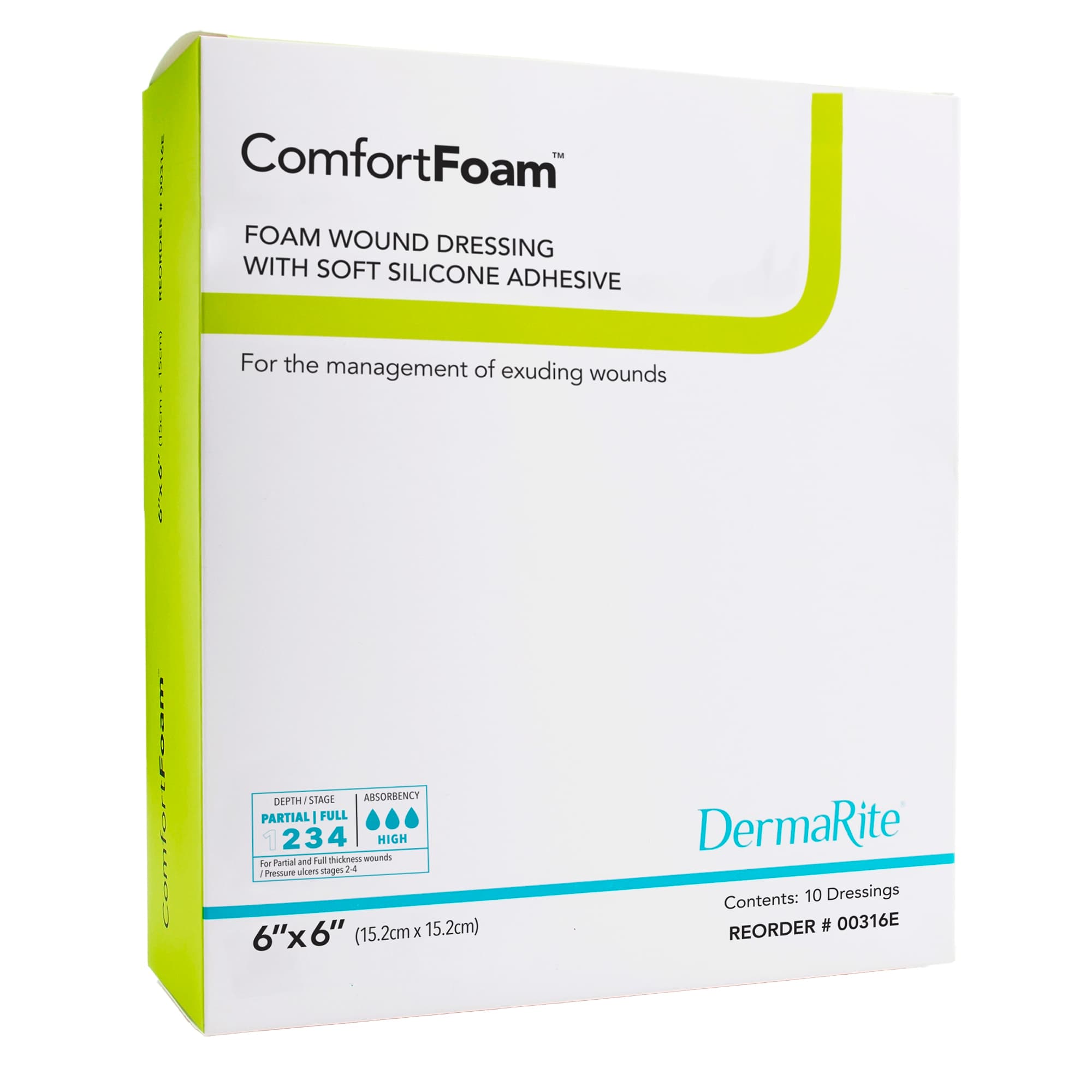DermaRite ComfortFoam Border Self-Adherent Soft Silicone Foam Dressing