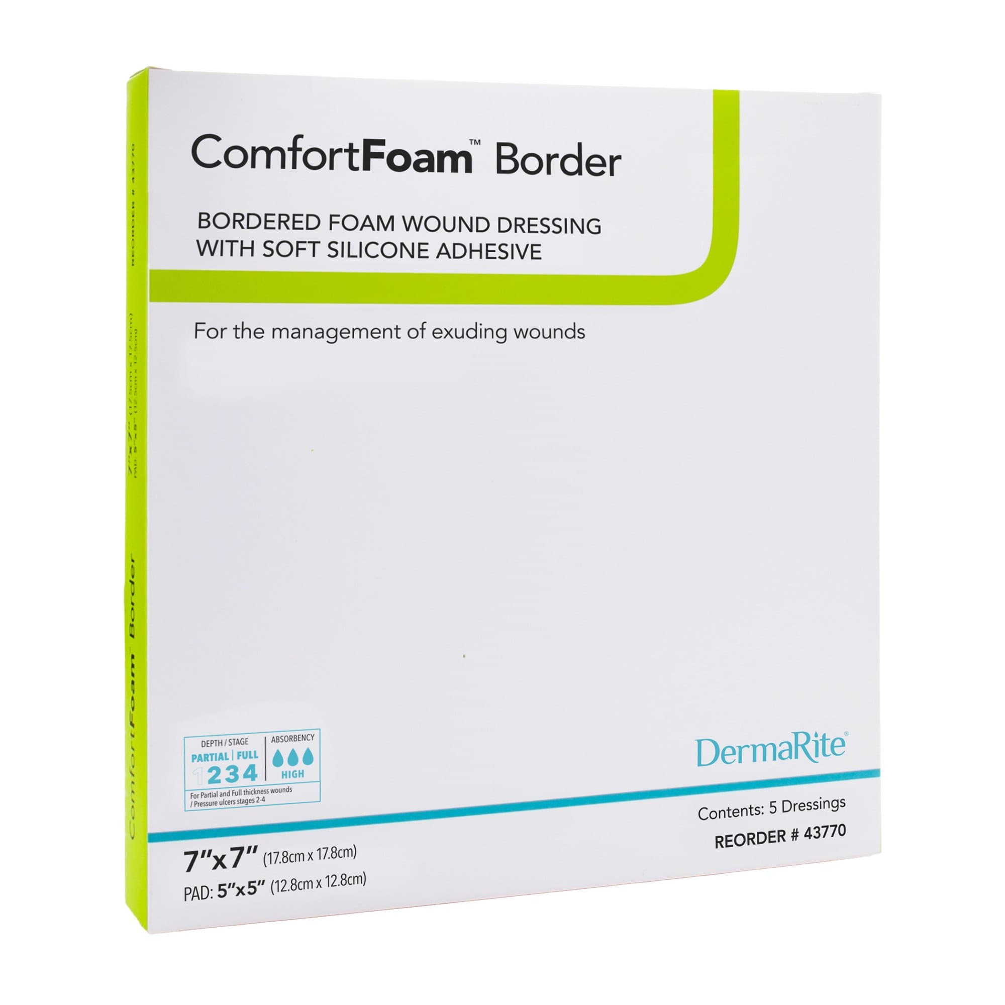 DermaRite ComfortFoam Border Self-Adherent Soft Silicone Foam Dressing