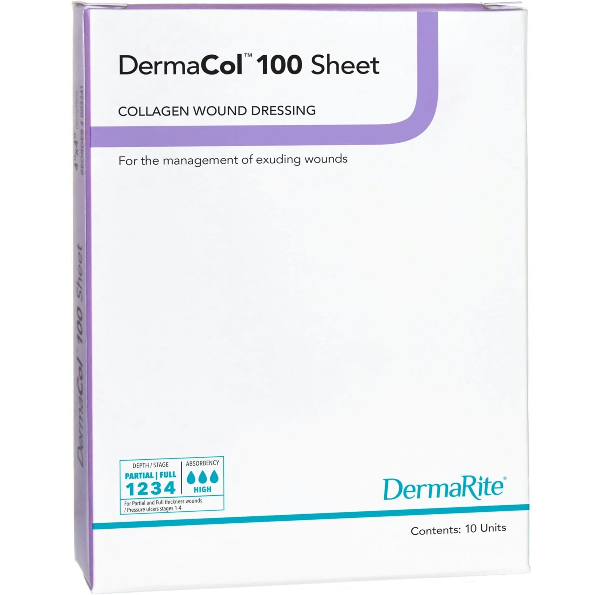 DermaRite DermaCol 100 Sheet Type 1 Bovine Collagen Wound Dressing