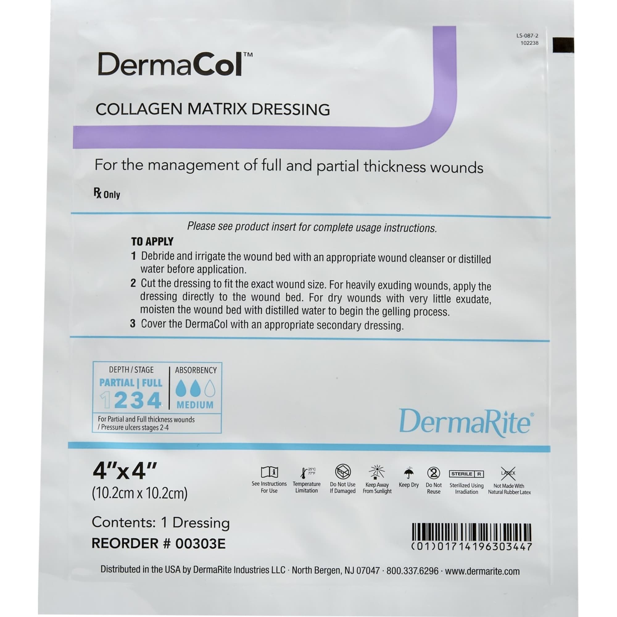 DermaRite DermaCol Collagen Matrix Dressing