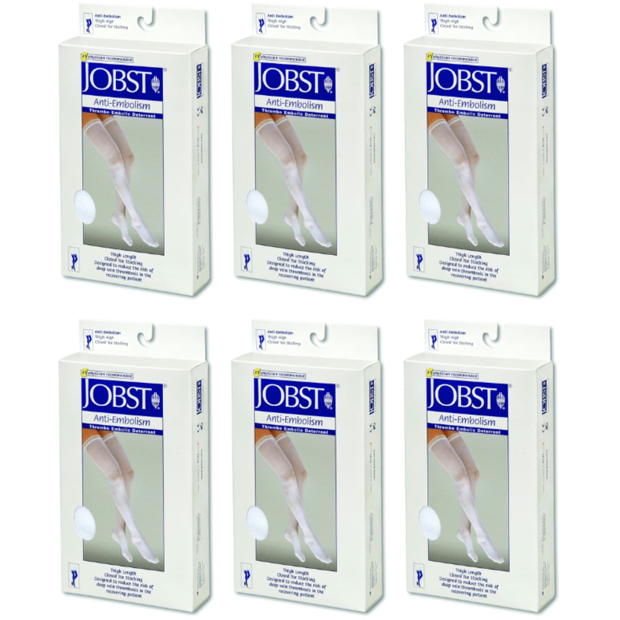 Jobst Seamless Anti-Embolism Thigh High Stockings, Open Toe, 18 mmHg