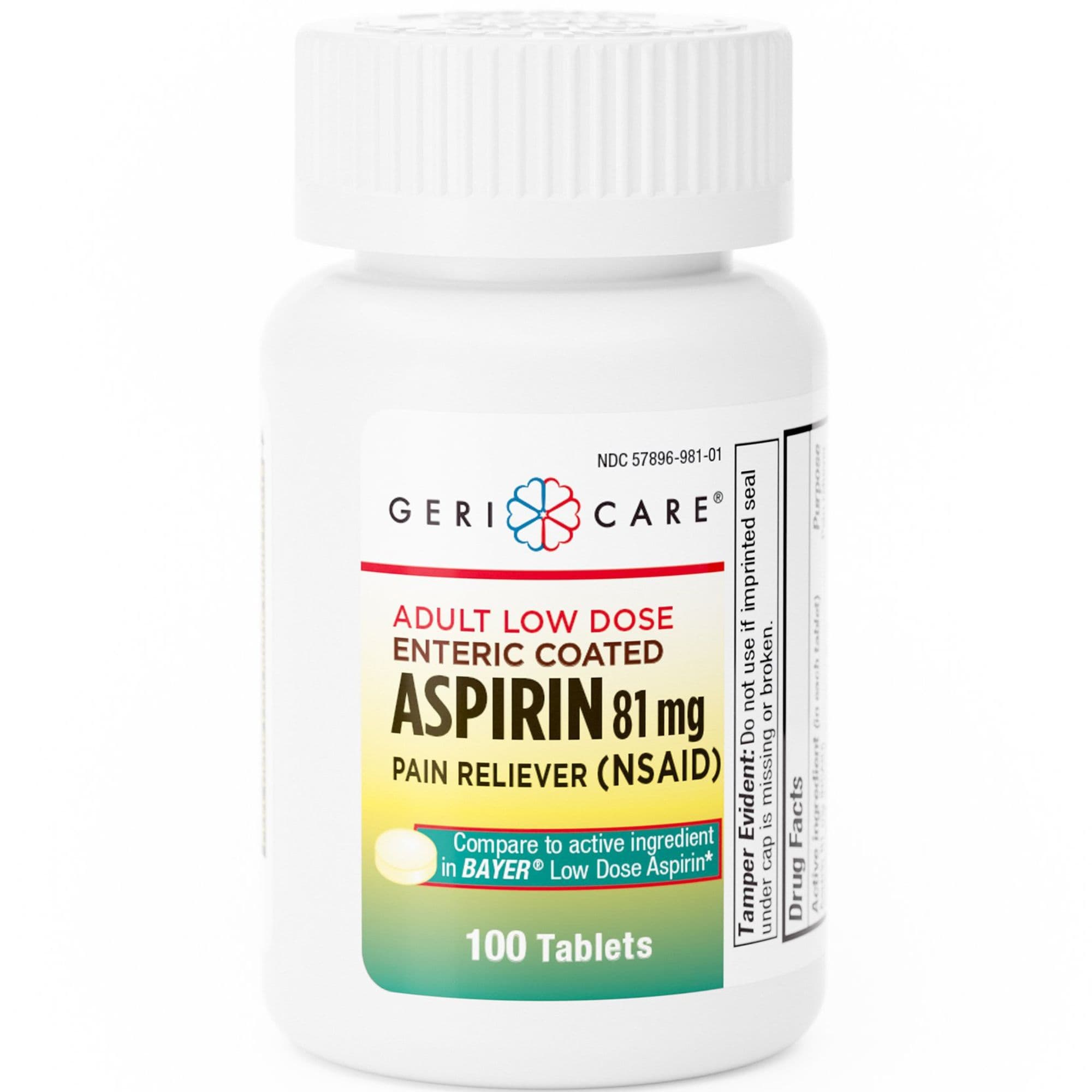 Geri-Care Adult Low Dose Enteric Coated Aspirin Pain Reliever, 81 mg