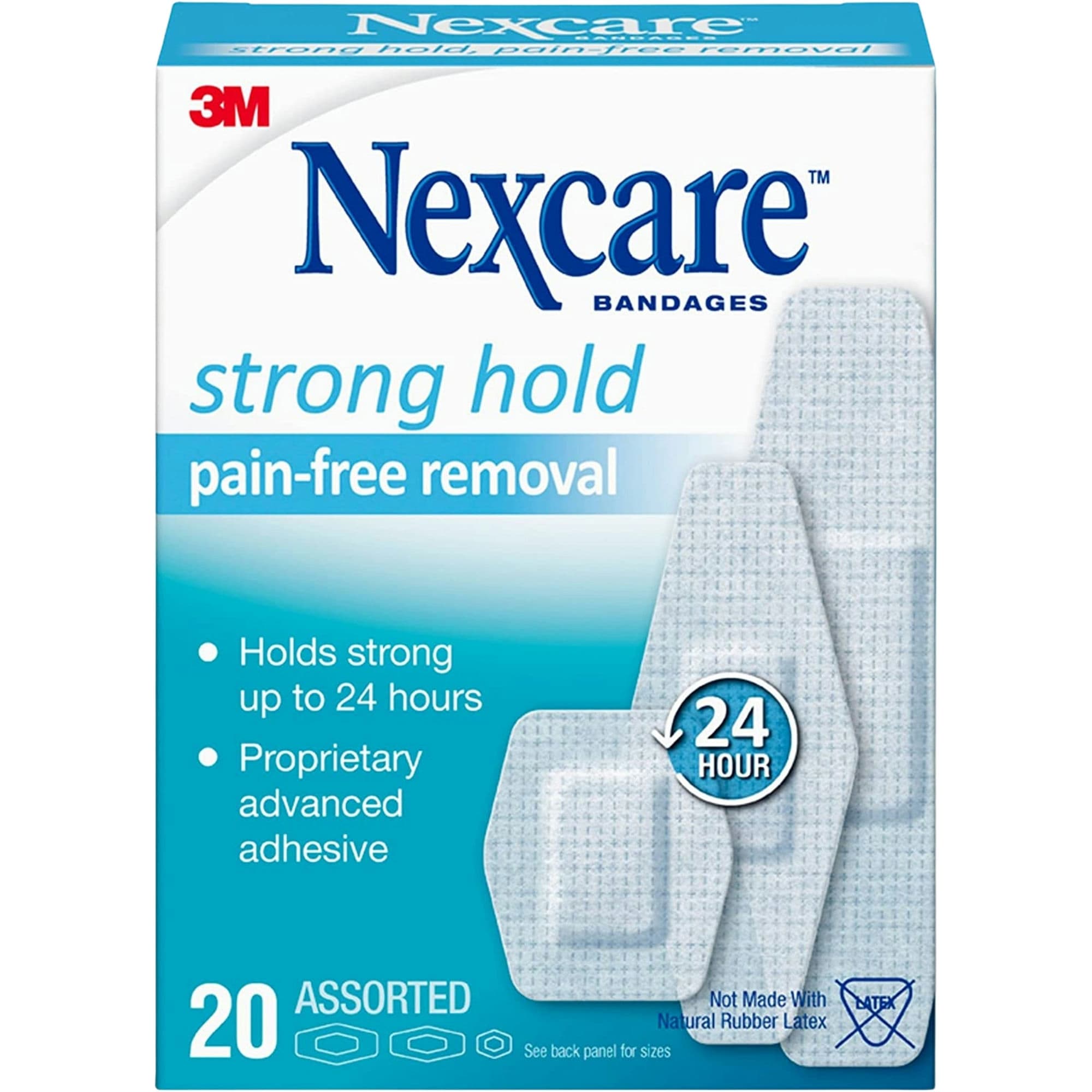 3M Nexcare Pain-Free Removal Sensitive Skin Bandages, Assorted Sizes