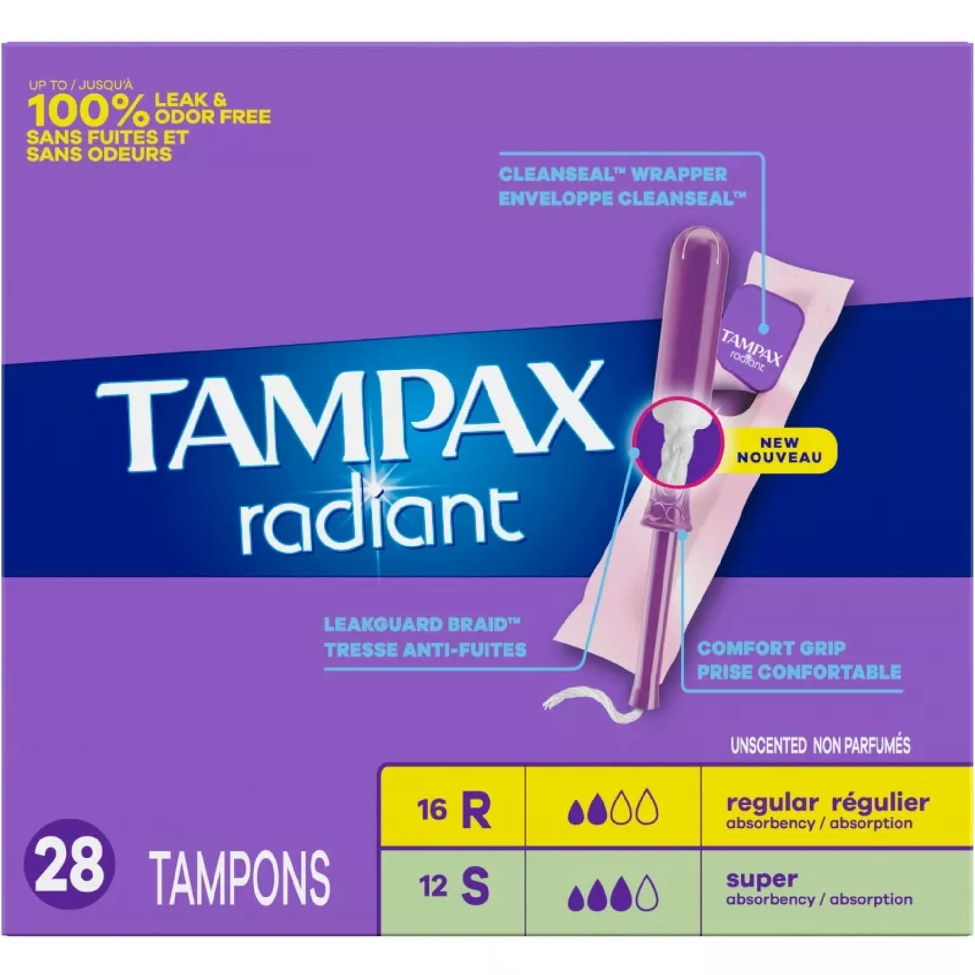 Tampax Radiant Duo Pack Regular/Super Tampons