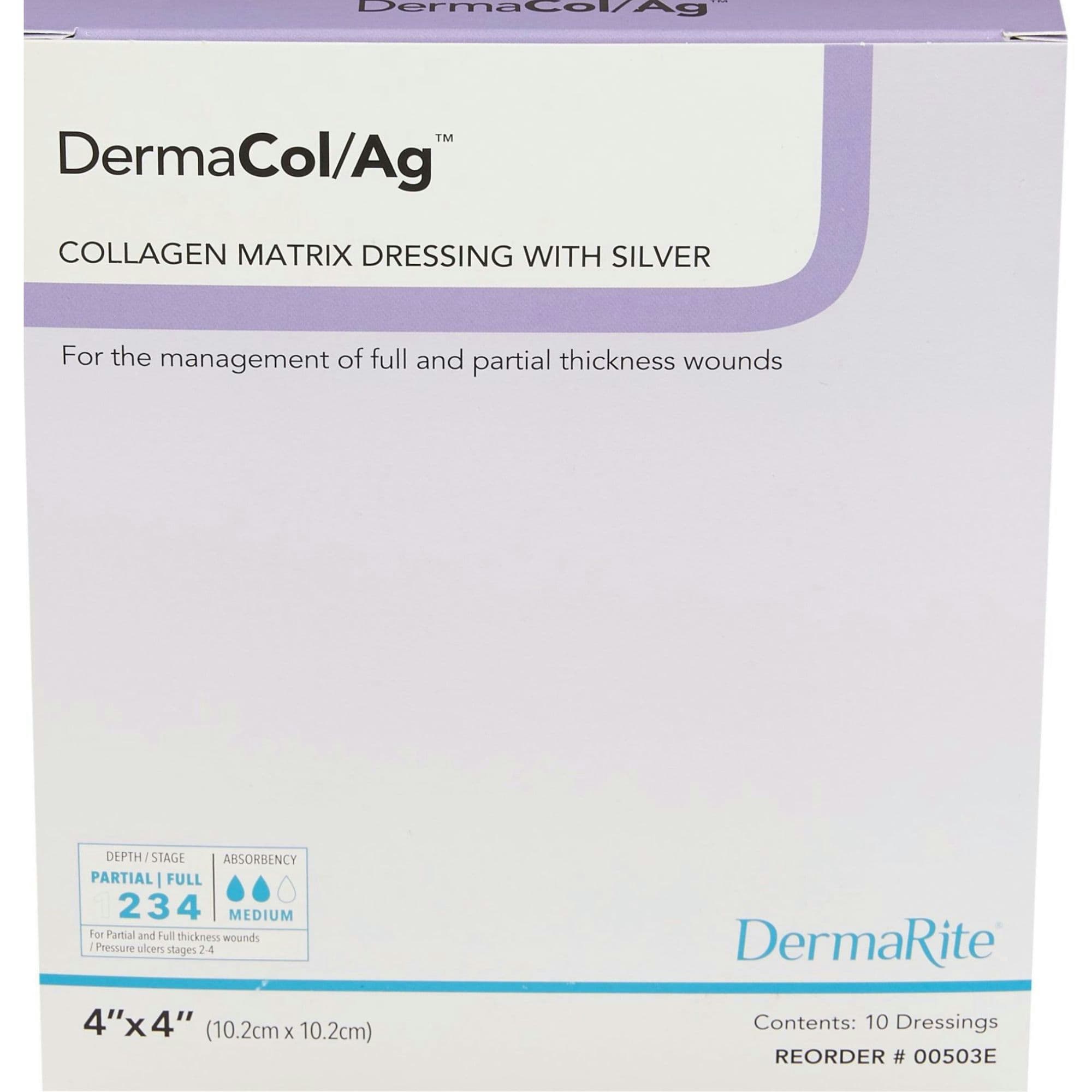 DermaRite DermaCol/Ag Collagen Matrix Dressing with Silver