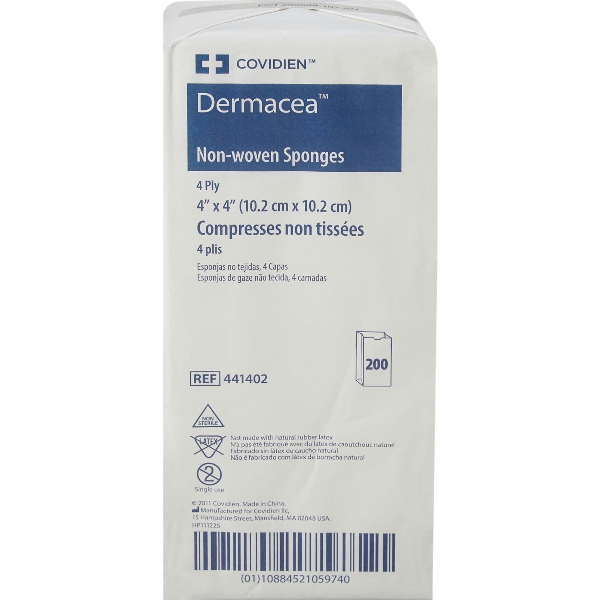 Dermacea 4-Ply NonWoven Gauze Sponges, Non-Sterile