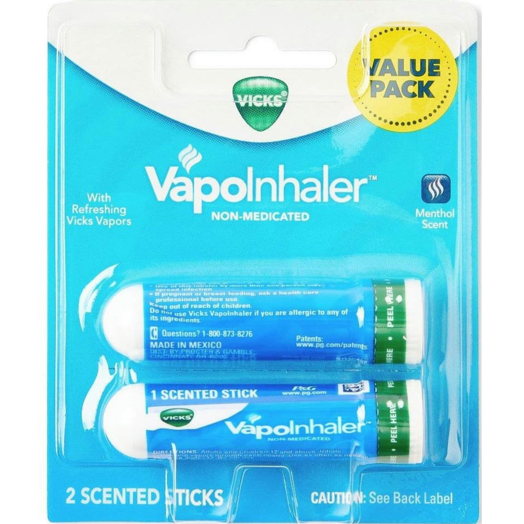 Vicks VapoInhaler Non-Medicated with Refreshing Vicks Vapors Scented Stick
