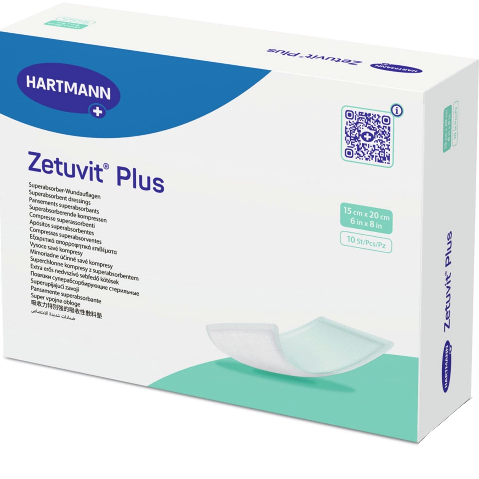 Zetuvit Plus Superabsorbent Dressing, 6 X 8"
