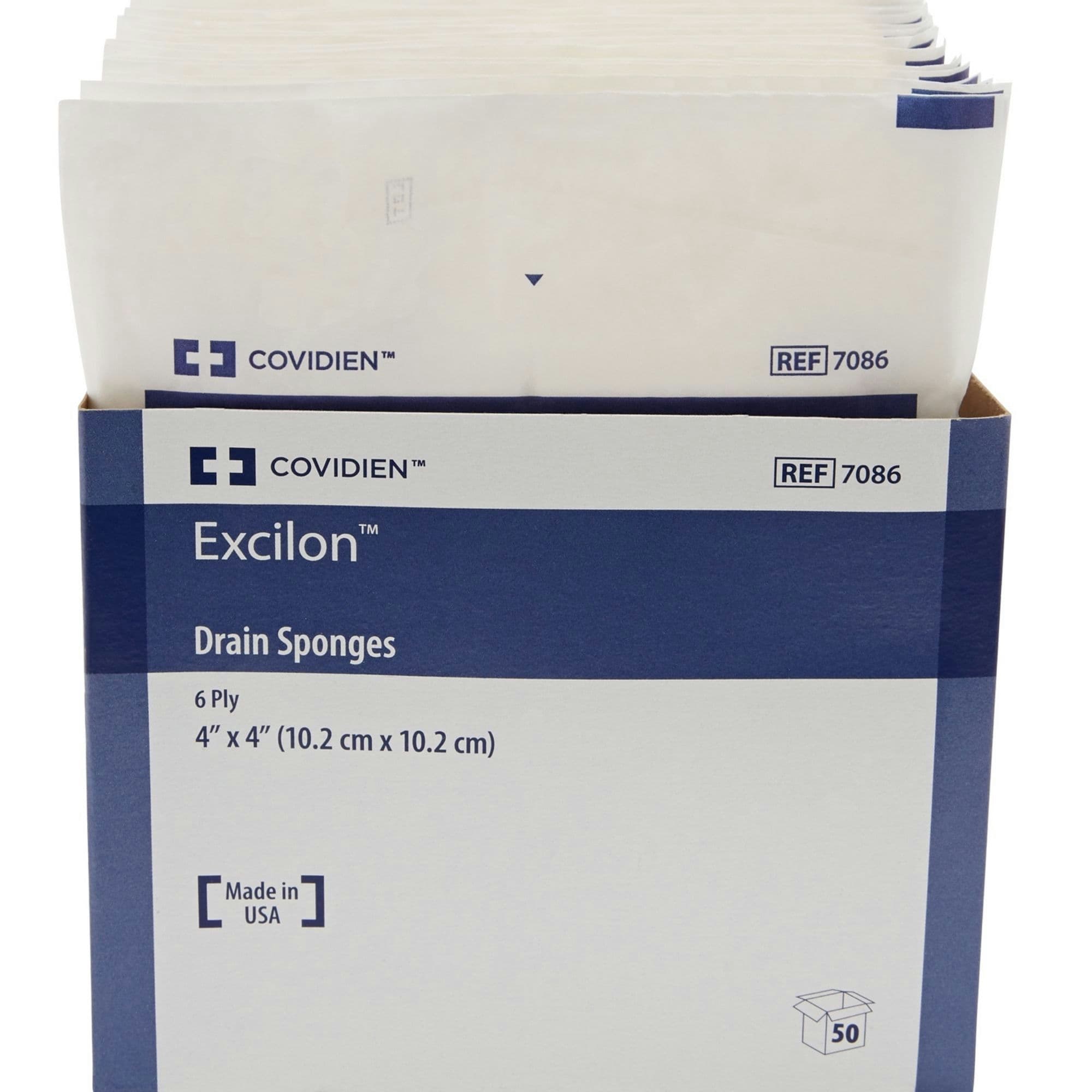 Cardinal Excilon Drain Sponges, 4 X 4"