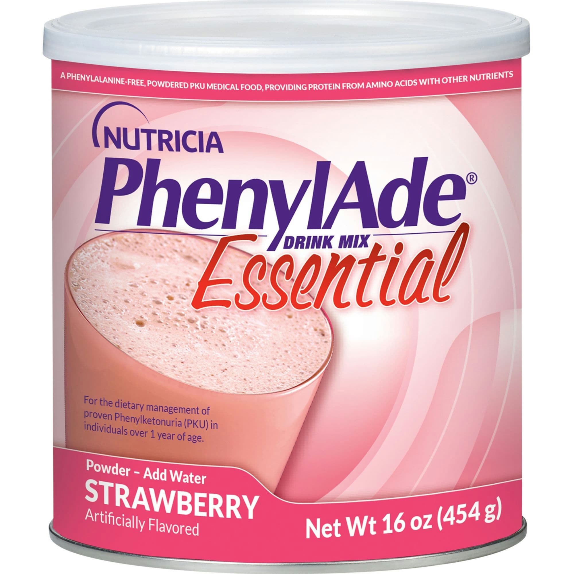 Nutricia PhenylAde Essential PKU Powdered Drink Mix, Strawberry, 1 lb