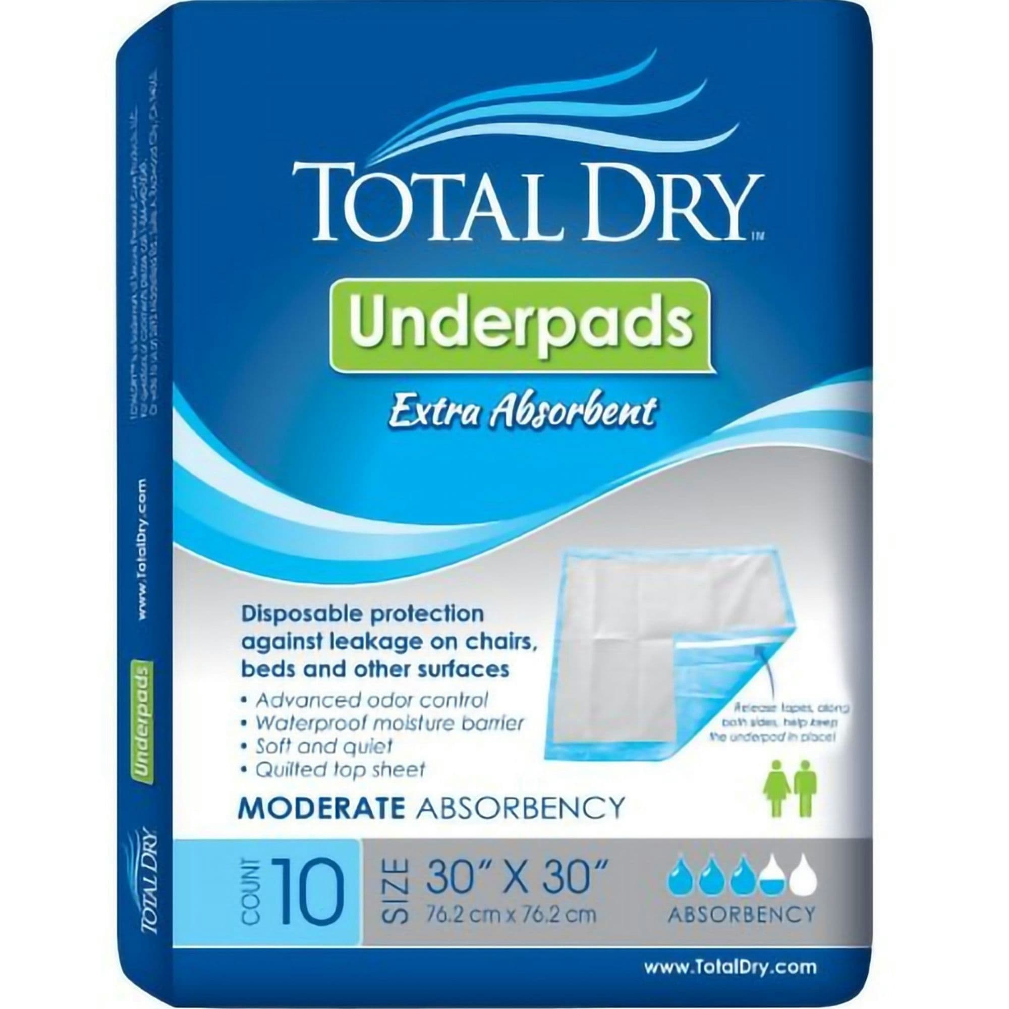 TotalDry Disposable Underpad, Light Absorbency