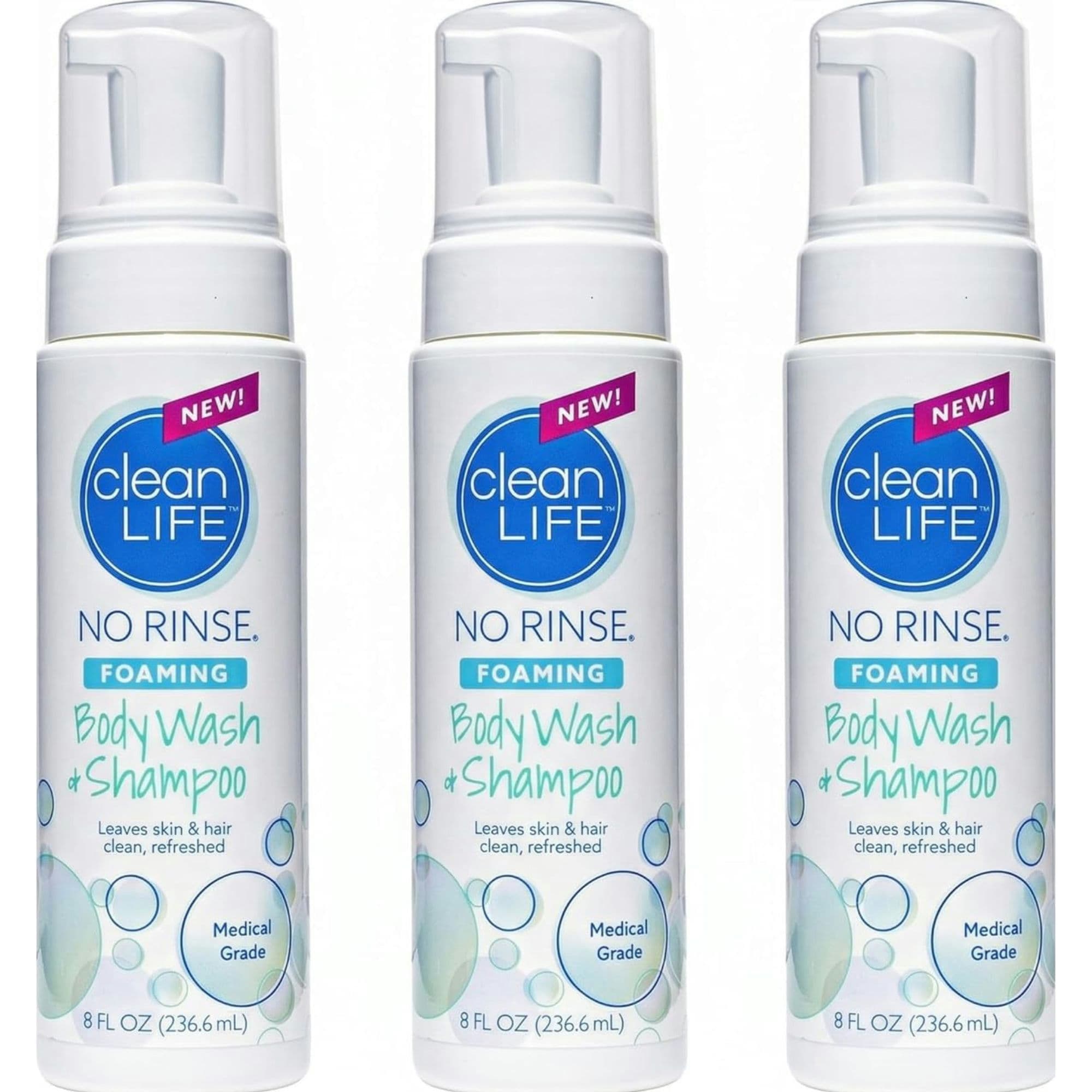 CleanLife No Rinse Foaming Body Wash and Shampoo