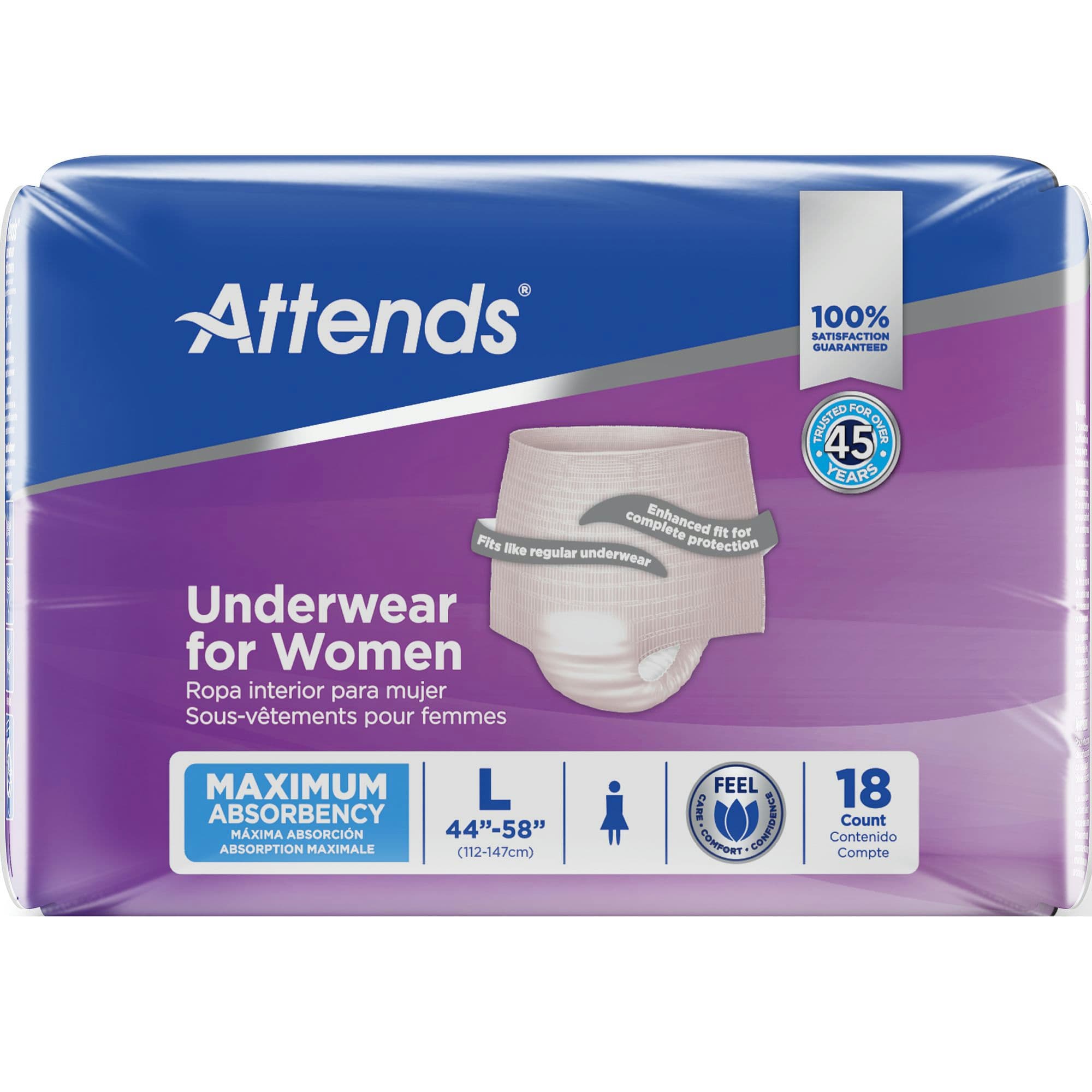 Attends Underwear for Women, Maximum Absorbency