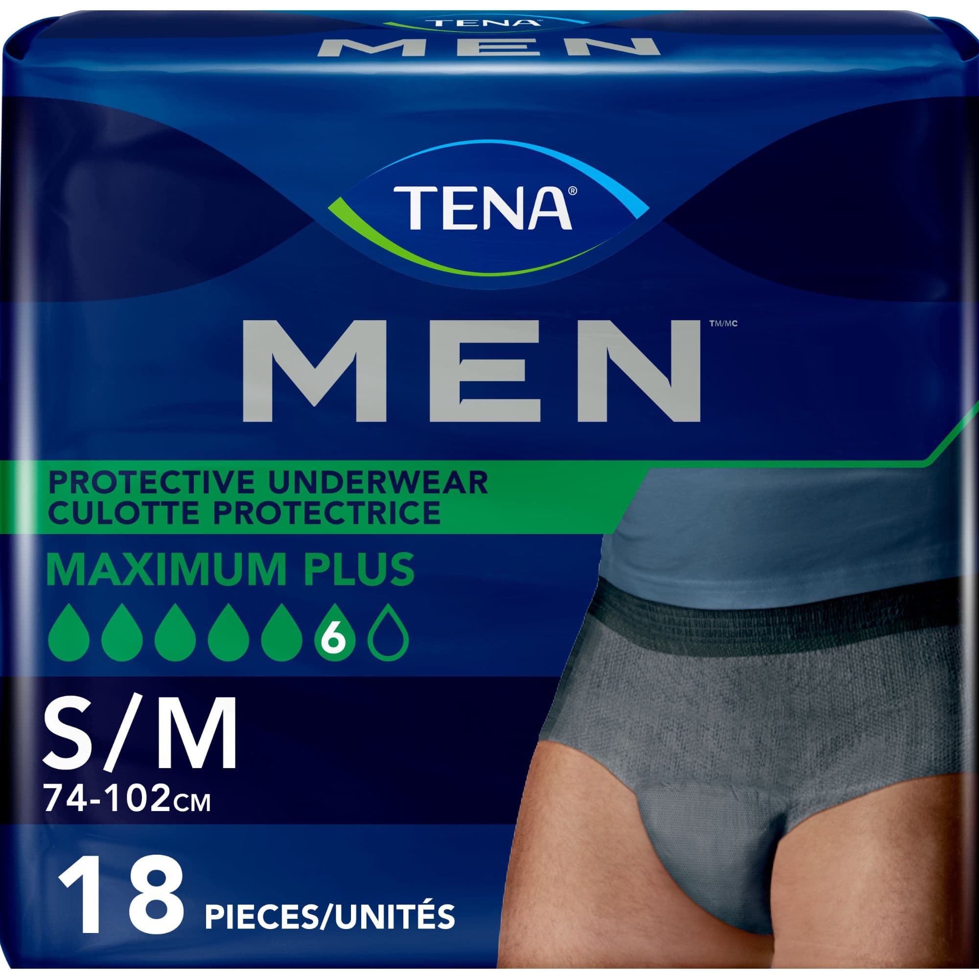 TENA MEN Maximum Plus Protective Incontinence Pull-Up Underwear, Heavy Absorbency