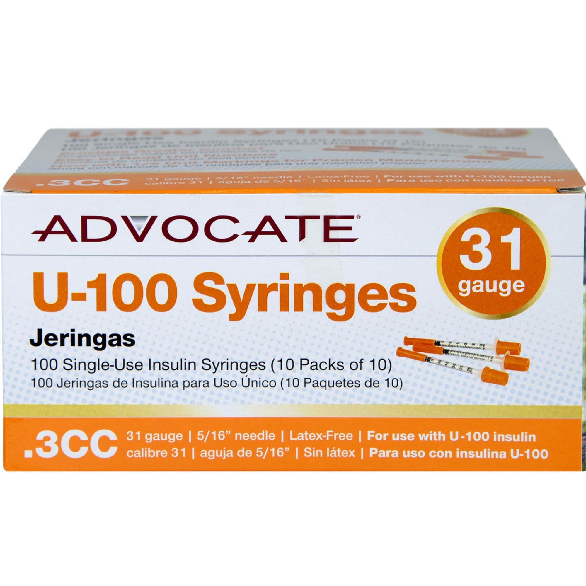 Advocate Insulin Syringes, 31 Gauge